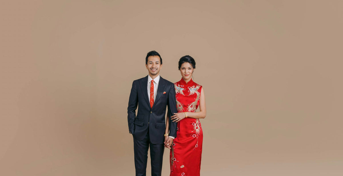 Nguyen Jacket  Red & Gold Vietnamese Wedding Men's Ao Dai – East Meets  Dress