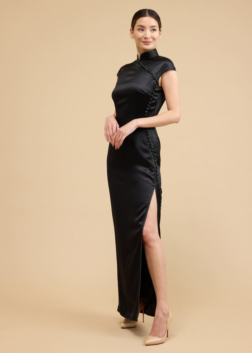 chinese black dress Maya Bespoke featuring intricate Hanfu patterns Size:L - Bust 81-96 cm colorfamily-white Winter Onederland Outfit! http://www.vonmaur.com/Product.aspx?ID=119828