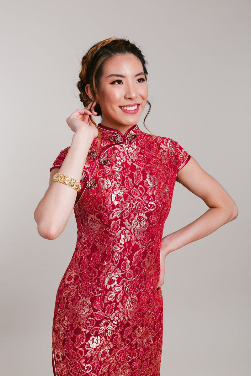 Melinda Dress | Traditional Lace Qipao