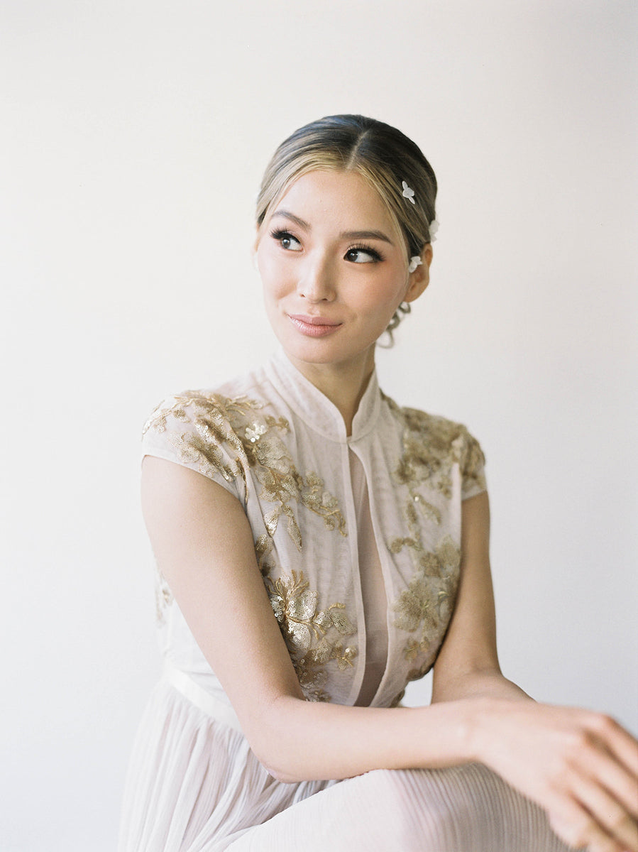 Modern Chinese Wedding Dress | Pink and Gold Qipao and Cheongsam Dress East Meets Dress Modern Chinese Wedding Dress | Pink and Gold Qipao and Cheongsam Dress East Meets Dress