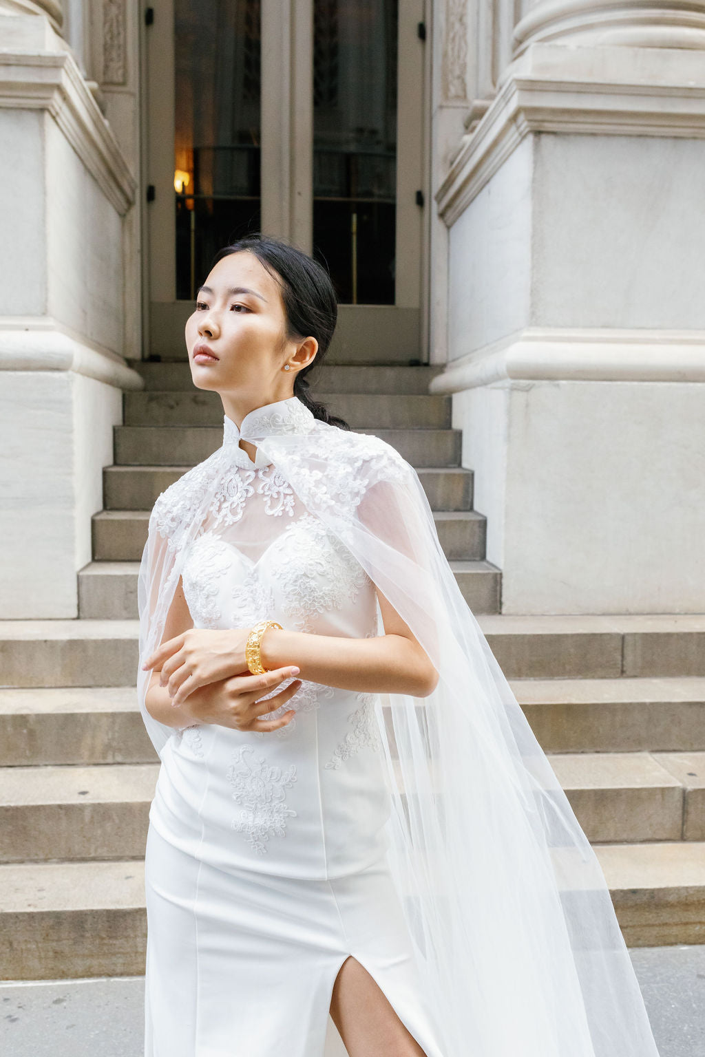 Vera Chinese Wedding Cape  Lace Cheongsam Cape – East Meets Dress