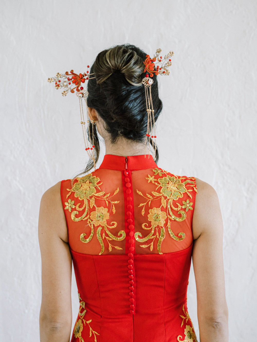 Suni Bespoke Dress | Red & Gold Mermaid Chinese Wedding Dress Suni Bespoke Dress | Red & Gold Mermaid Chinese Wedding Dress