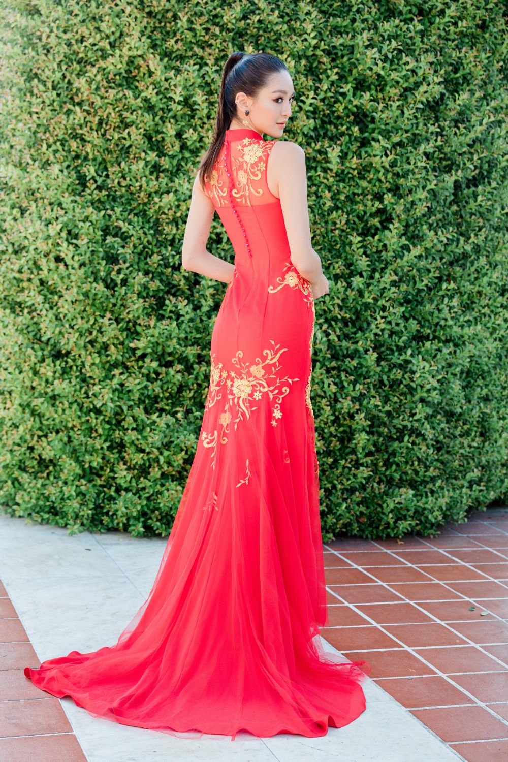 Suni Bespoke Dress | Red & Gold Mermaid Chinese Wedding Dress Suni Bespoke Dress | Red & Gold Mermaid Chinese Wedding Dress