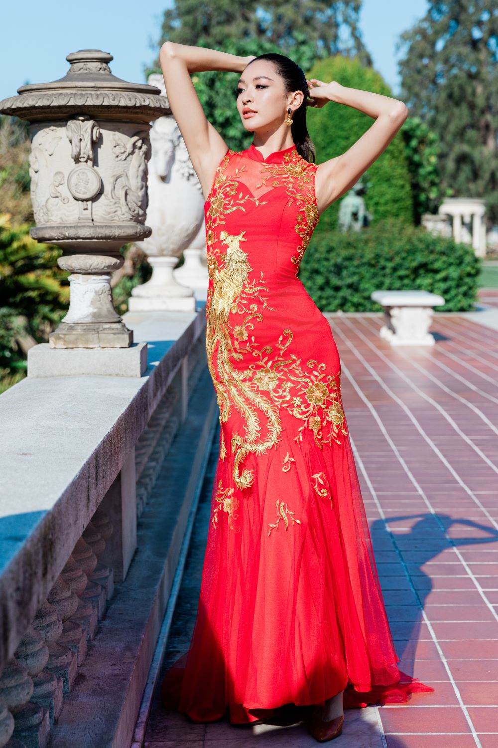 Suni Bespoke Dress | Red & Gold Mermaid Chinese Wedding Dress Suni Bespoke Dress | Red & Gold Mermaid Chinese Wedding Dress