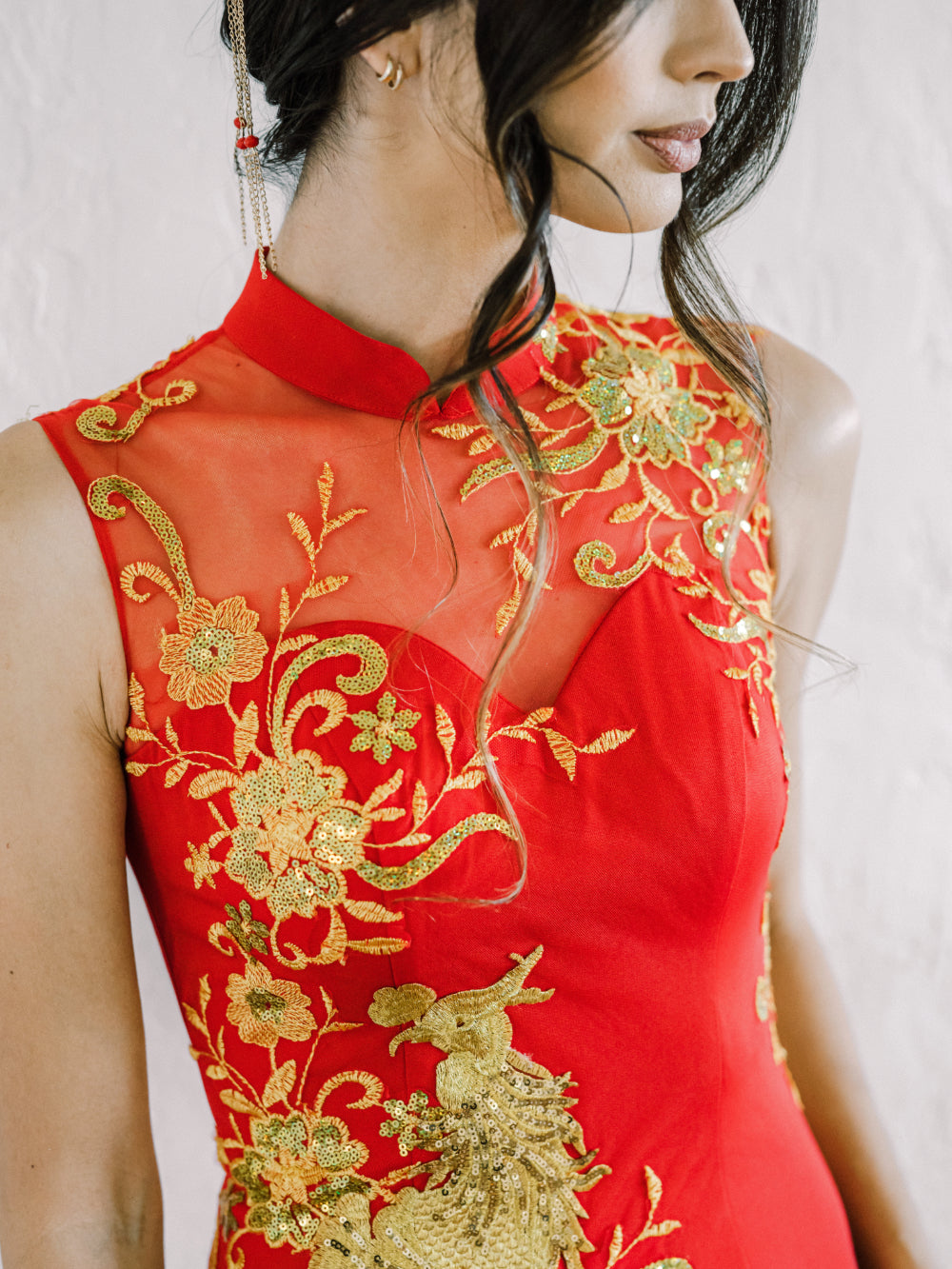 Suni Bespoke Dress | Red & Gold Mermaid Chinese Wedding Dress Suni Bespoke Dress | Red & Gold Mermaid Chinese Wedding Dress