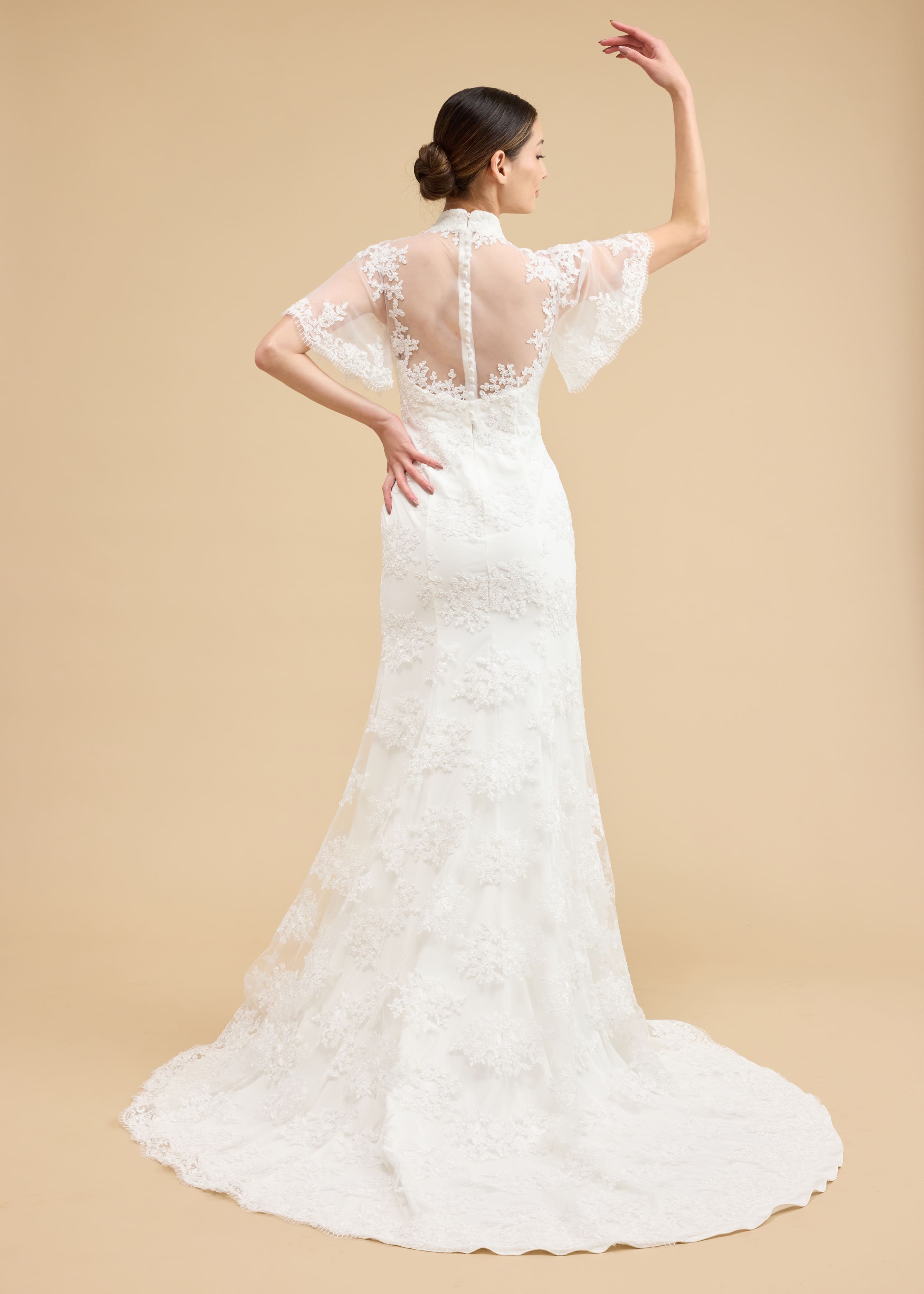 Lydia Bespoke Dress | Modern Lace A-Line Chinese Wedding Dress Lydia Bespoke Dress | Modern Lace A-Line Chinese Wedding Dress