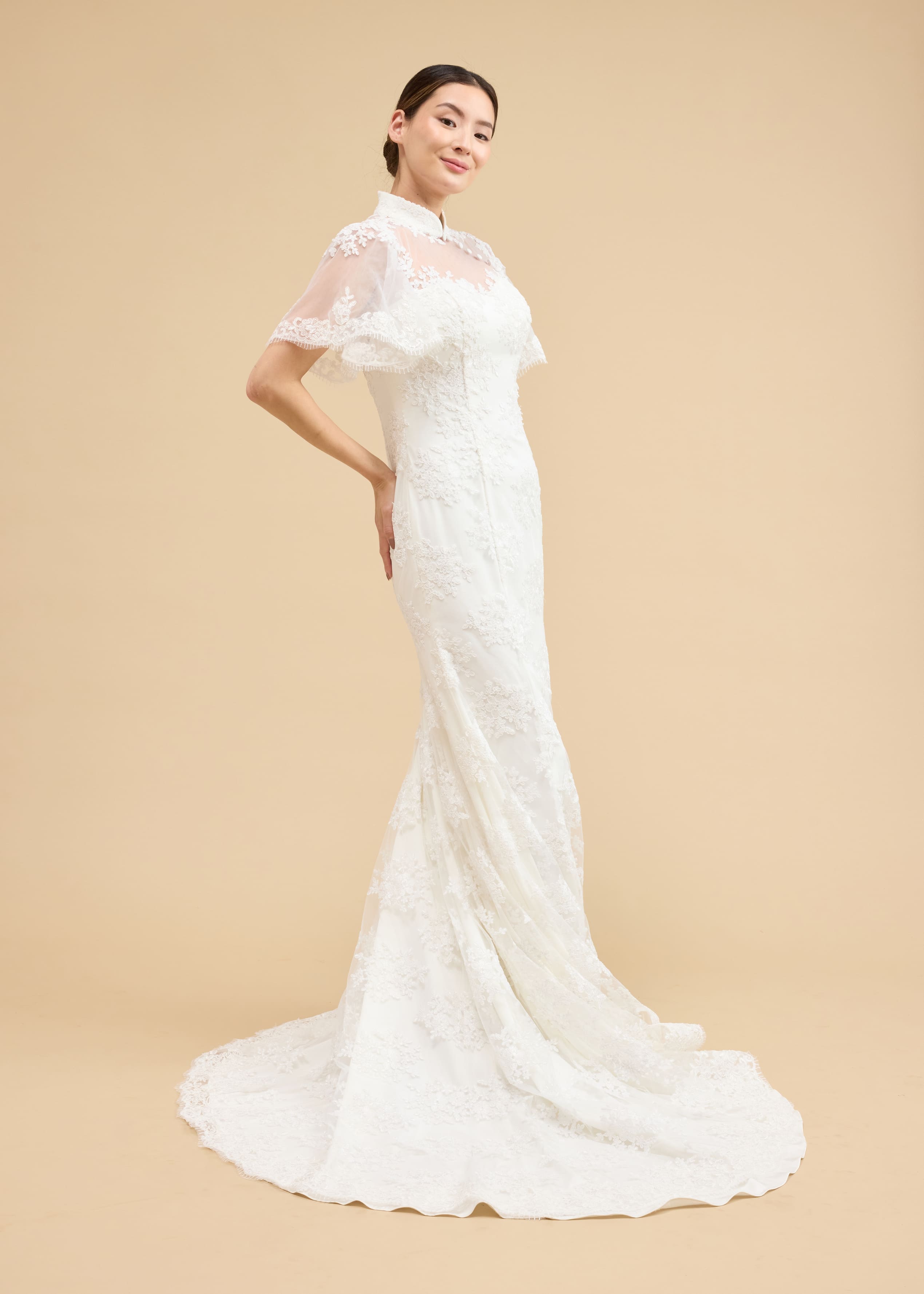 Lydia Bespoke Dress | Modern Lace A-Line Chinese Wedding Dress