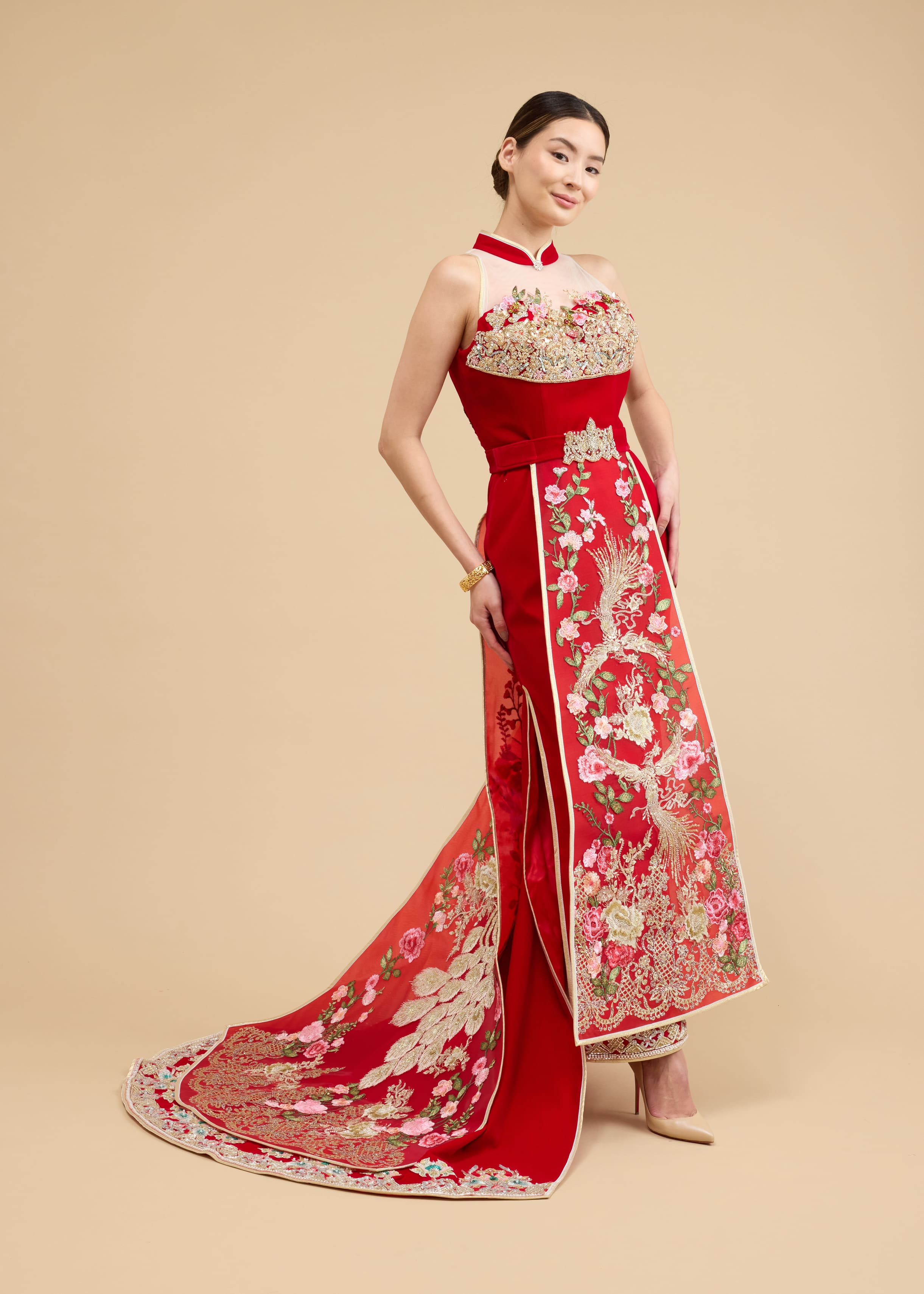 Celine Bespoke Dress | Red Phoenix Malaysian Chinese Inspired Wedding Dress