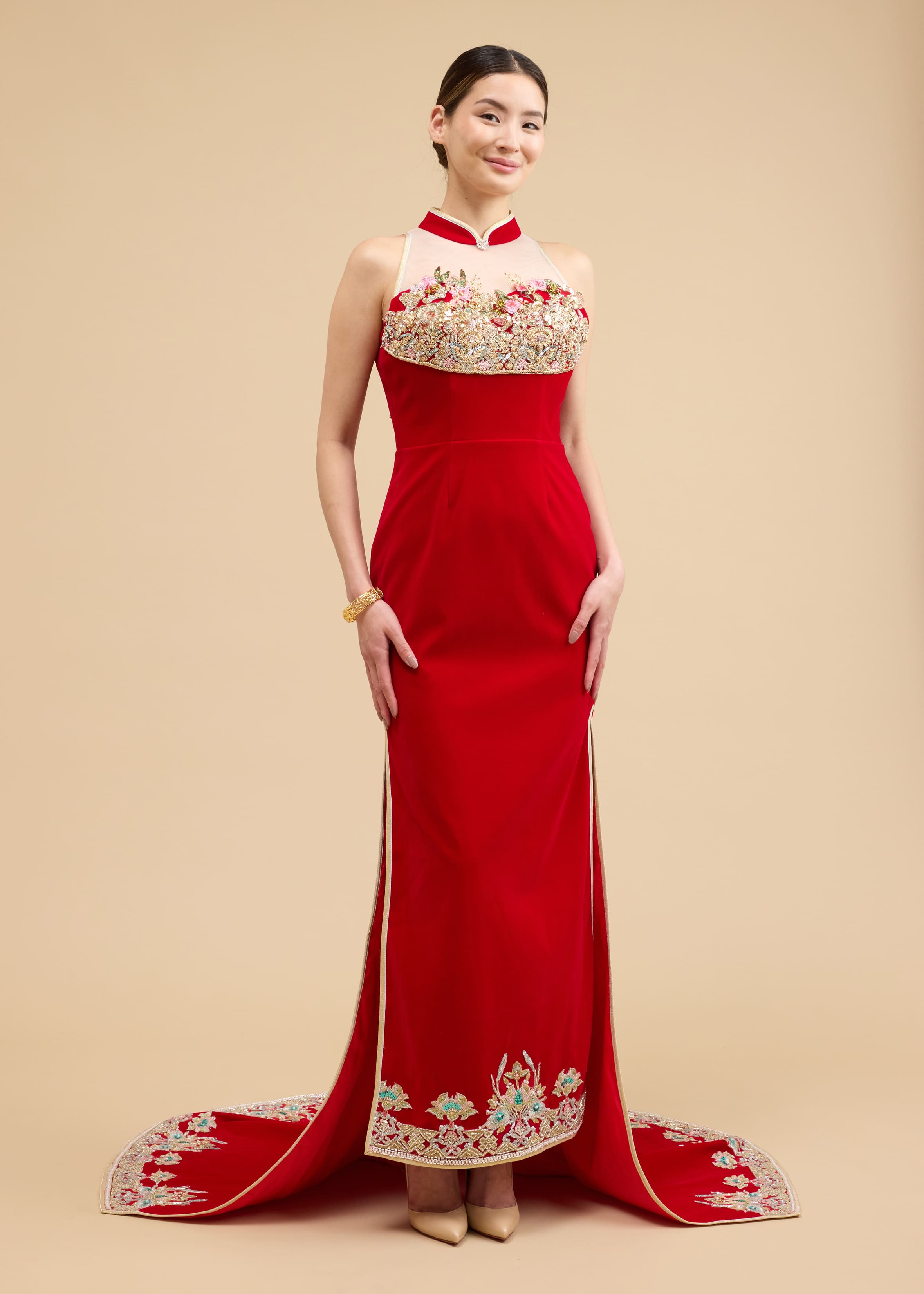 Celine Bespoke Dress | Red Phoenix Malaysian Chinese Inspired Wedding Dress