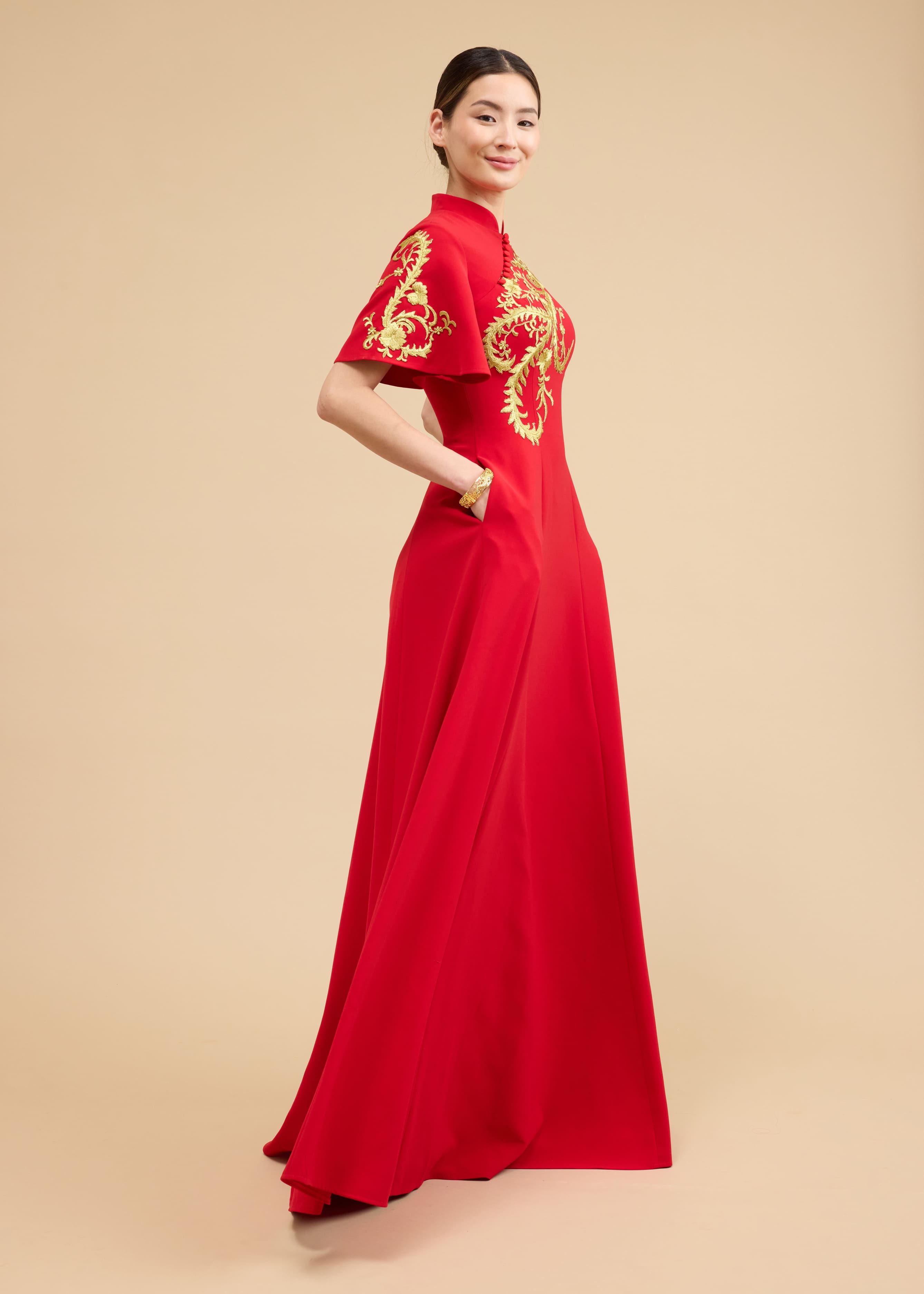 Janelle Bespoke Dress | Phoenix Tail A-Line Chinese Wedding Dress