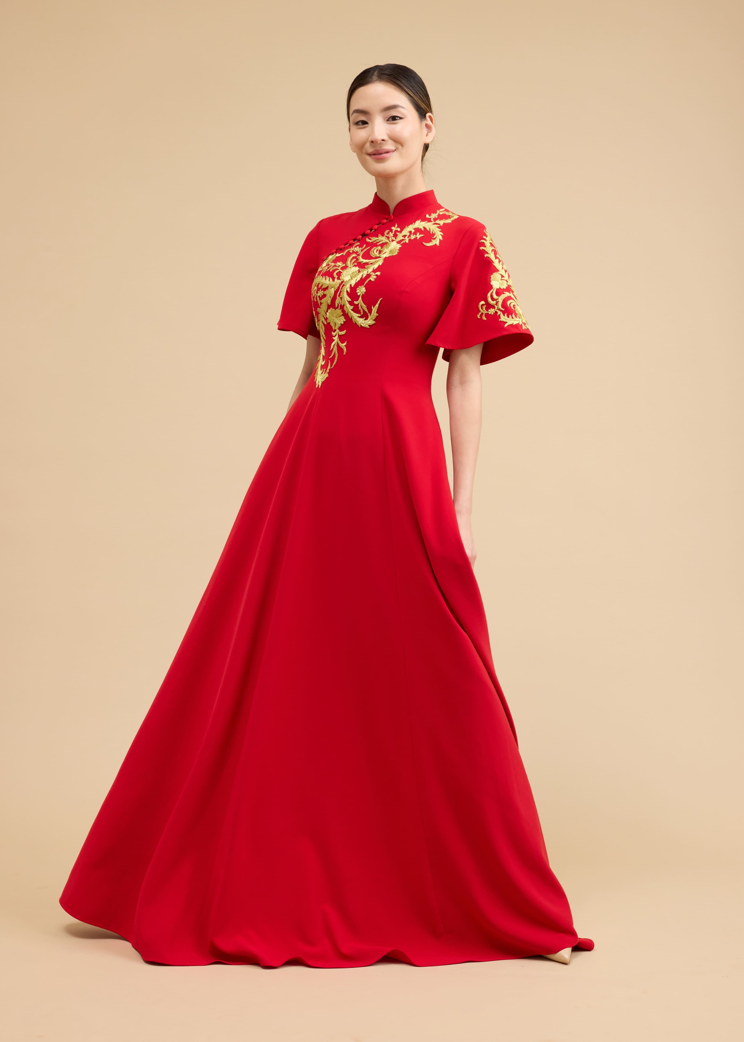 Janelle Bespoke Dress | Phoenix Tail A-Line Chinese Wedding Dress