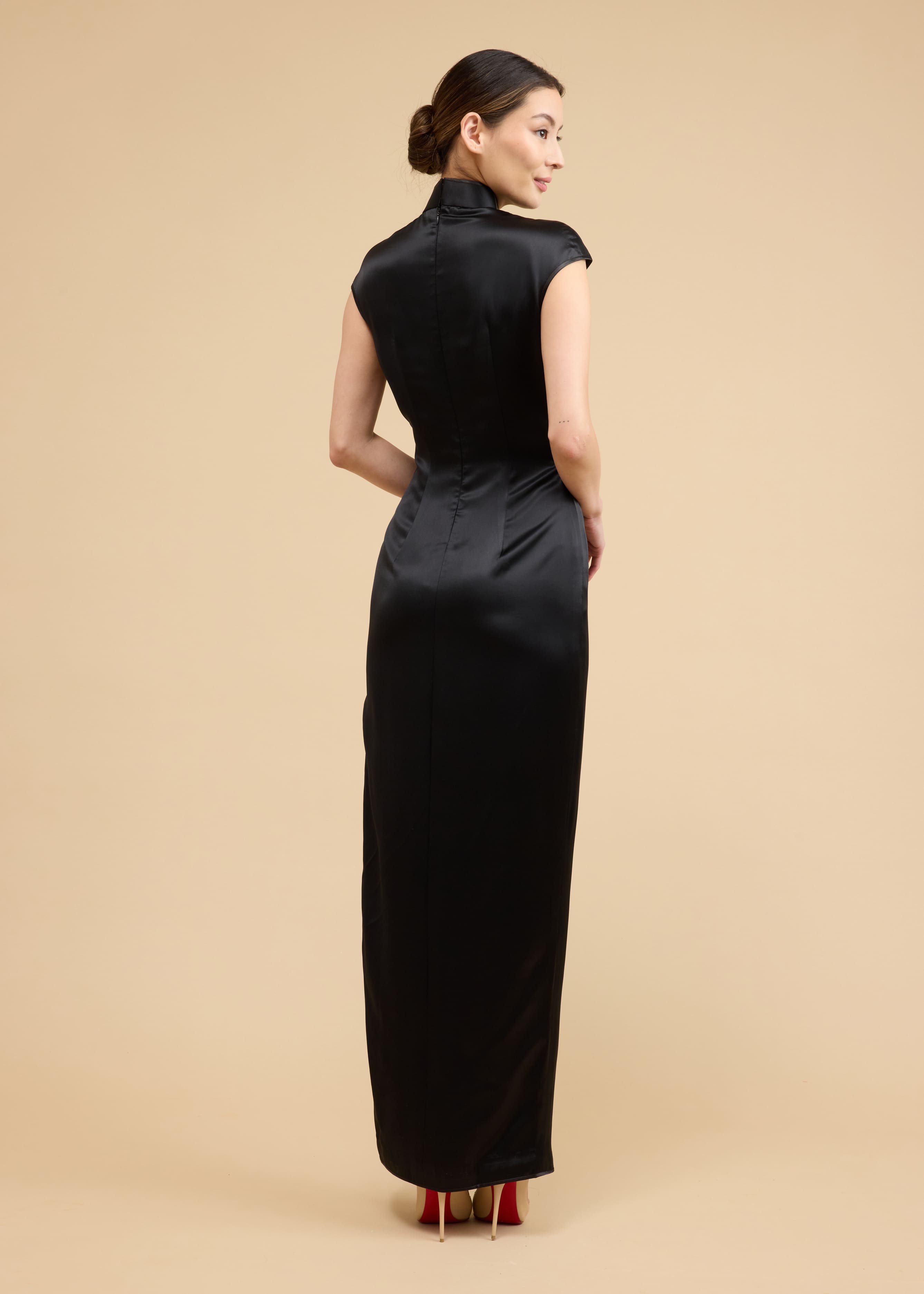 Maya Bespoke Dress | Modern Black Traditional Qipao