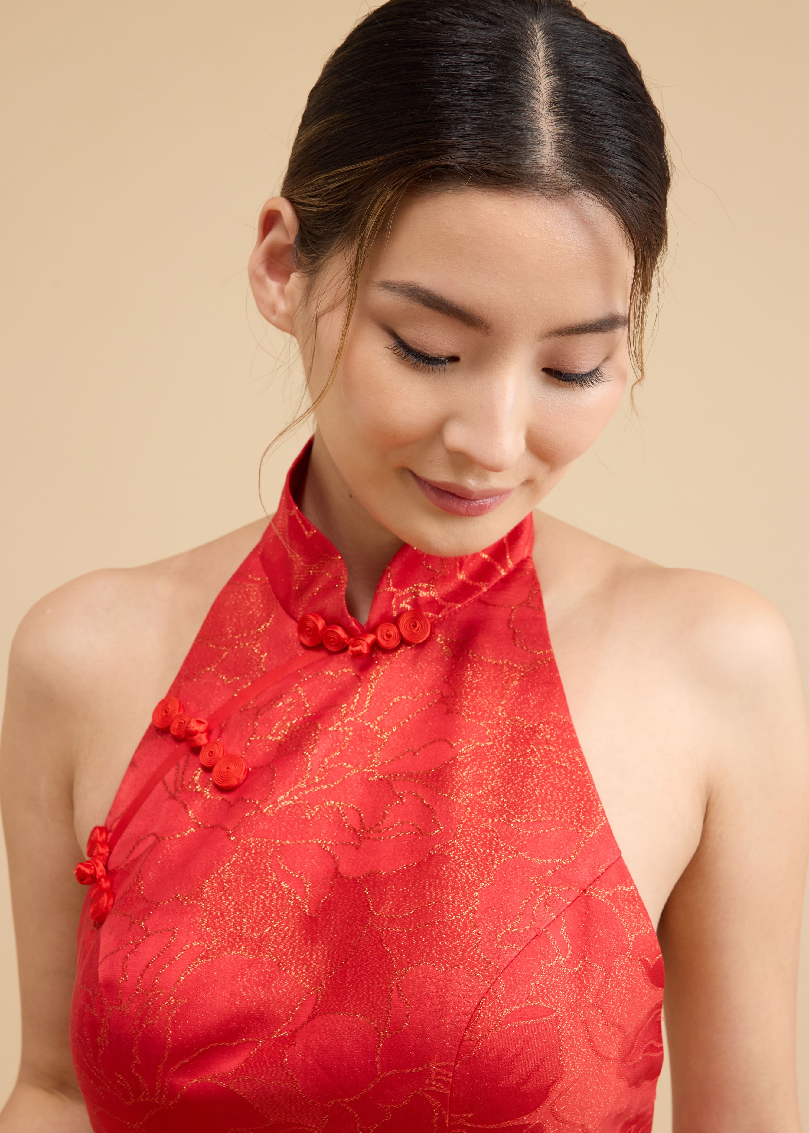 Lisa Bespoke Dress | Modern Red & Gold Silk Chinese Wedding Dress Lisa Bespoke Dress | Modern Red & Gold Silk Chinese Wedding Dress