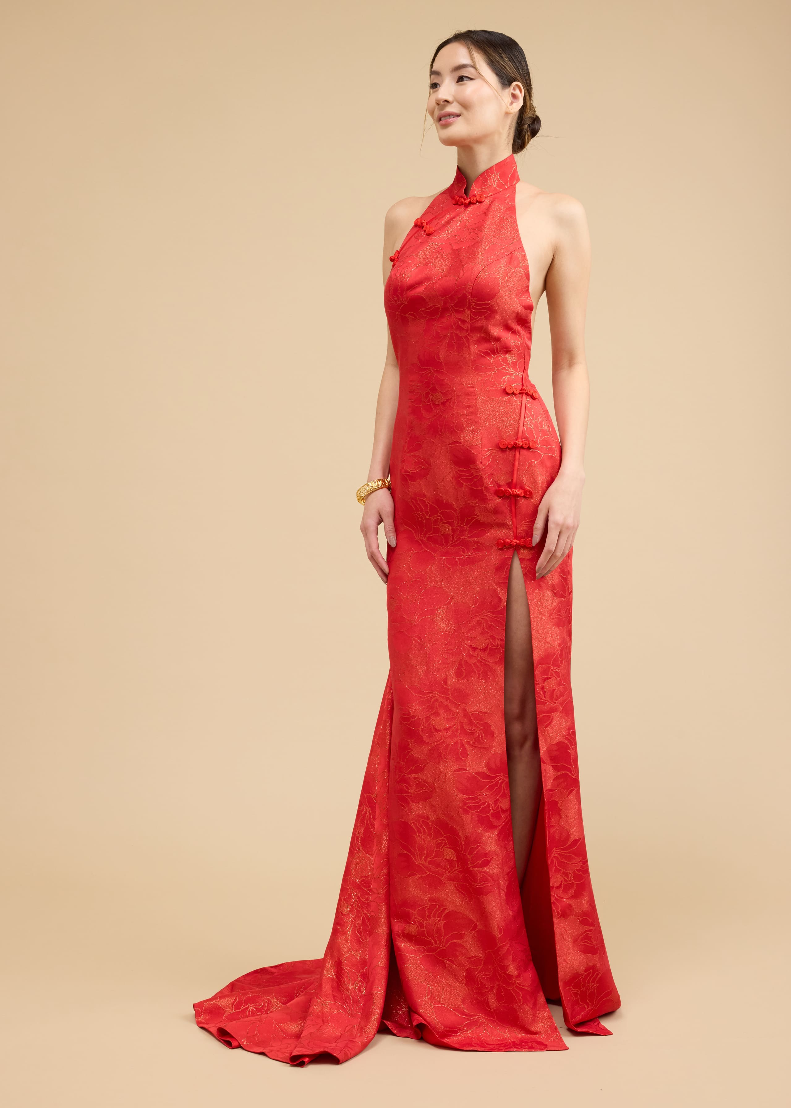 Lisa Bespoke Dress | Modern Red & Gold Silk Chinese Wedding Dress Lisa Bespoke Dress | Modern Red & Gold Silk Chinese Wedding Dress