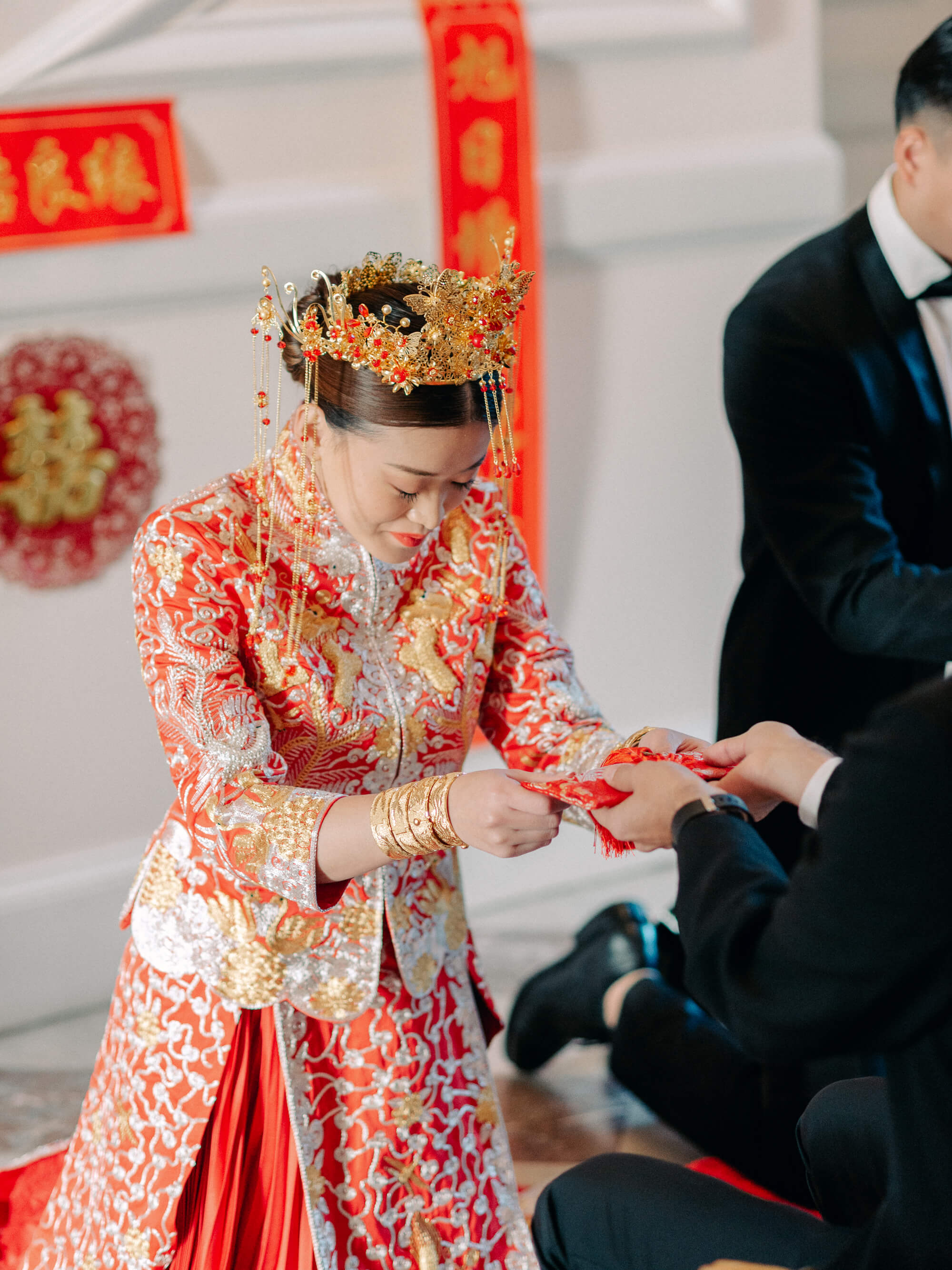 Catherine Dress | Qun Kwa Chinese Wedding Dress | East Meets Dress XL / Yes: Fortune Bangle Catherine Dress | Qun Kwa Chinese Wedding Dress | East Meets Dress XL / Yes: Fortune Bangle