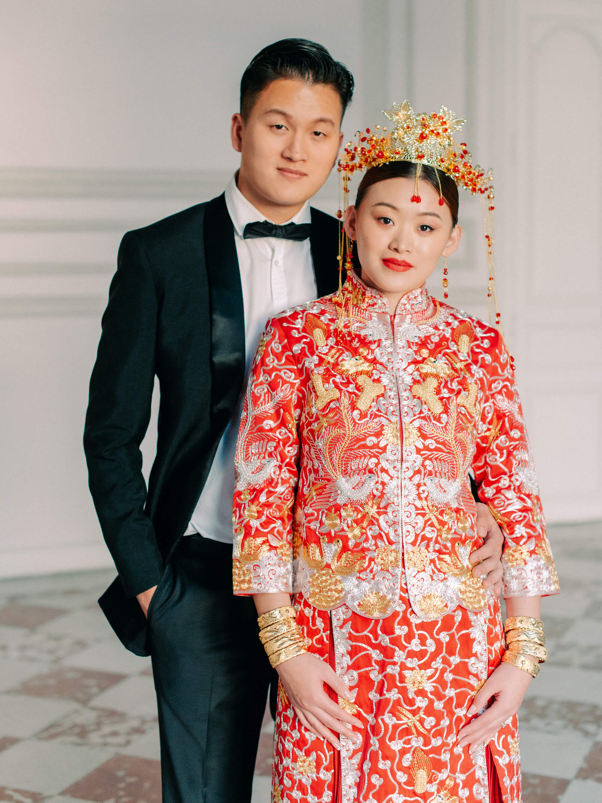 Catherine Dress | Qun Kwa Chinese Wedding Dress | East Meets Dress XL / Yes: Fortune Bangle Catherine Dress | Qun Kwa Chinese Wedding Dress | East Meets Dress XL / Yes: Fortune Bangle
