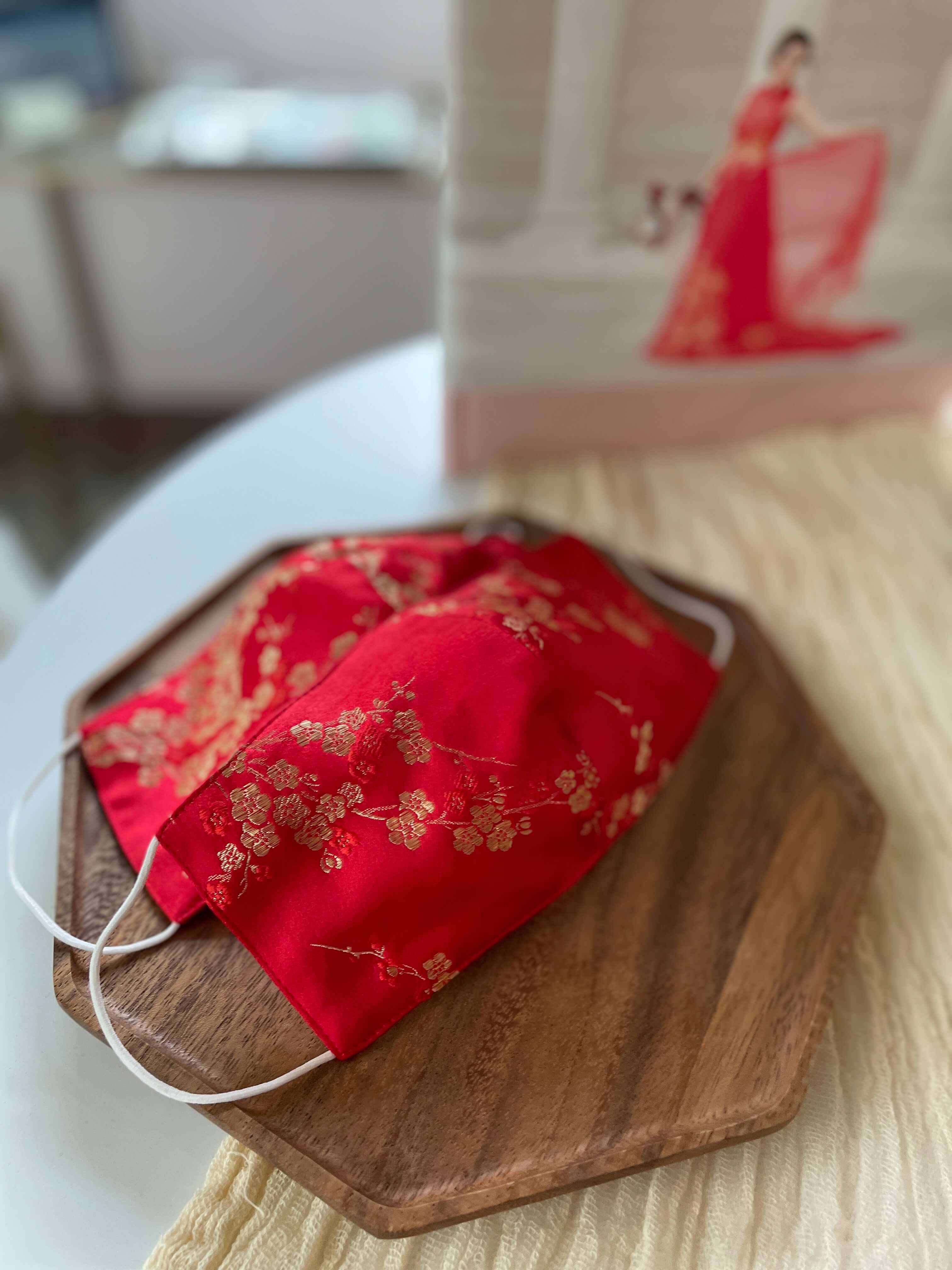 Cherry Blossom Face Mask | Chinese Brocade Face Mask