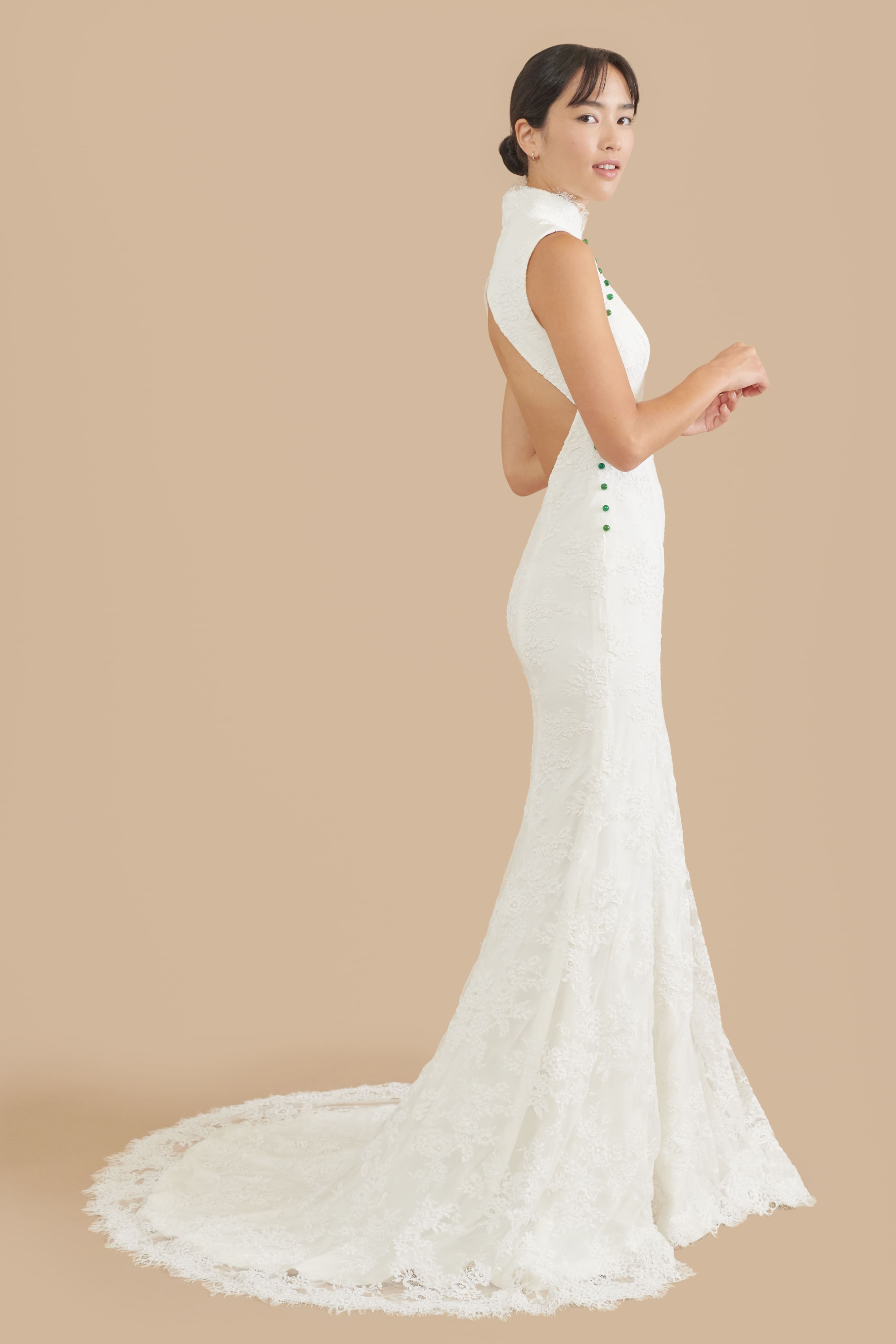 Jade Bespoke Dress | White Lace Cheongsam Wedding Dress Jade Bespoke Dress | White Lace Cheongsam Wedding Dress