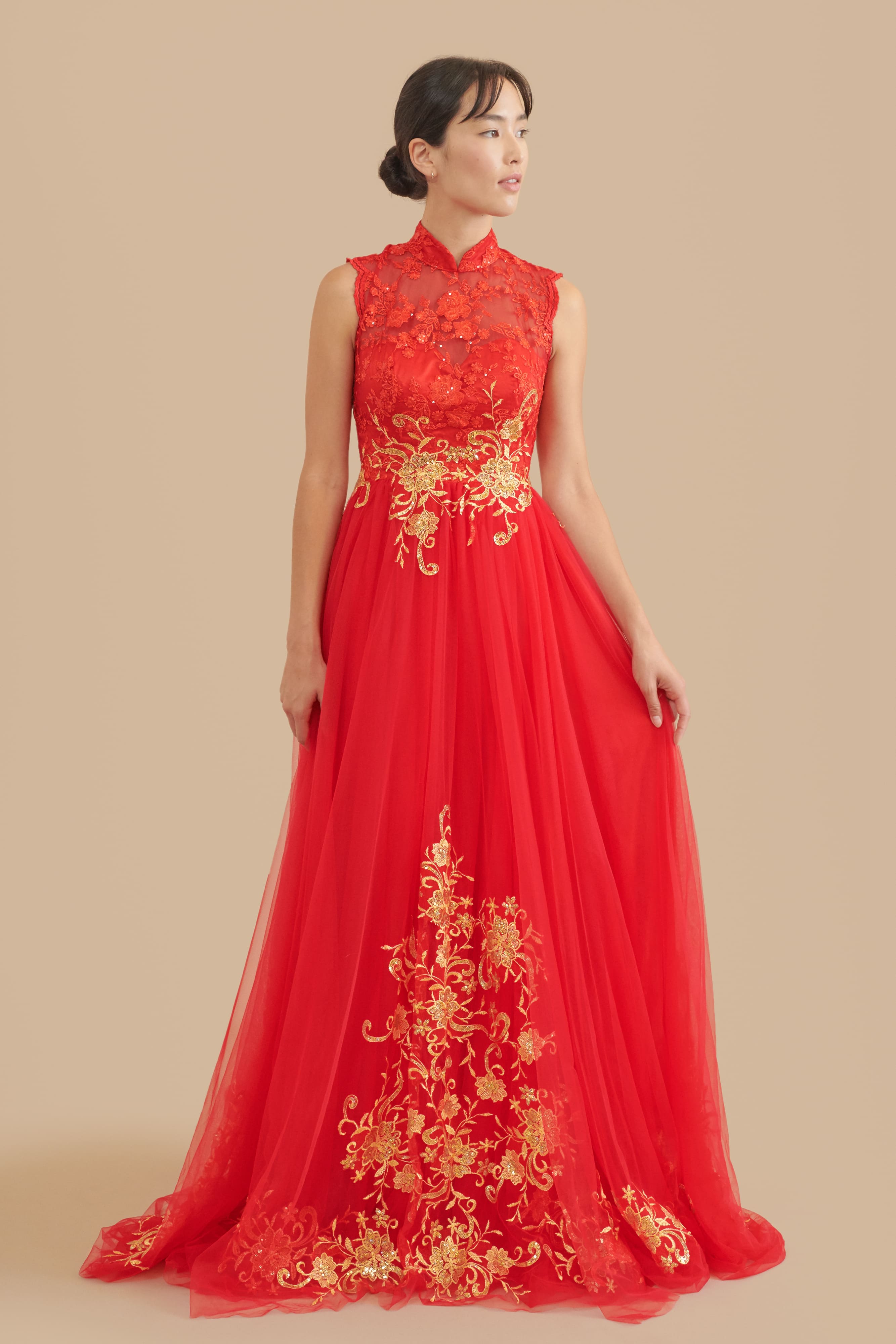 Mindy Bespoke Dress | Modern Red & Gold Chinese Wedding Dress Mindy Bespoke Dress | Modern Red & Gold Chinese Wedding Dress