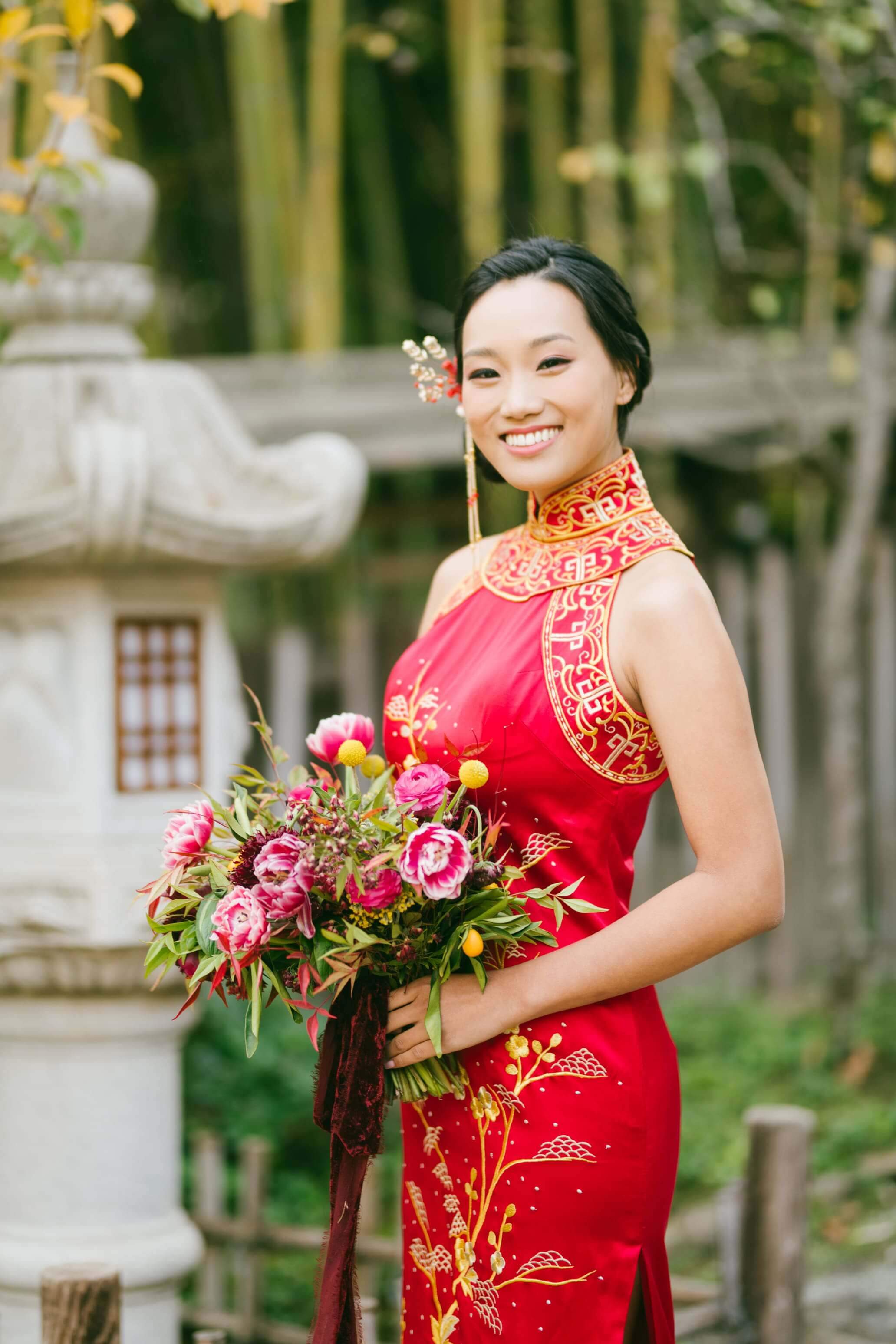 chinese embroidered dress Peacock Embroidered Long Dress with Brocade Detail