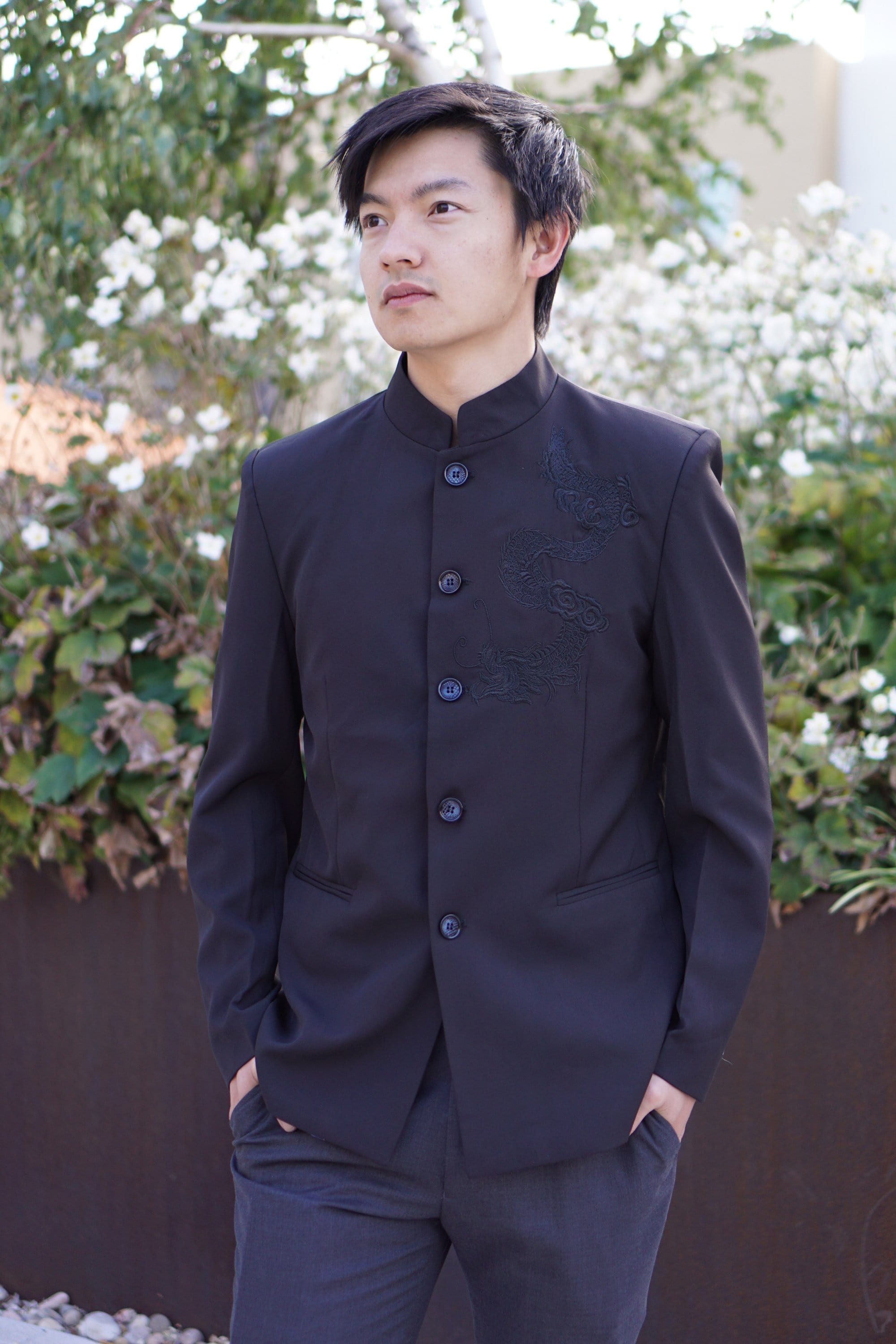 Song Jacket | Modern Slim-Fit Chinese Suit Jacket | East Meets Dress L / Black Song Jacket | Modern Slim-Fit Chinese Suit Jacket | East Meets Dress L / Black
