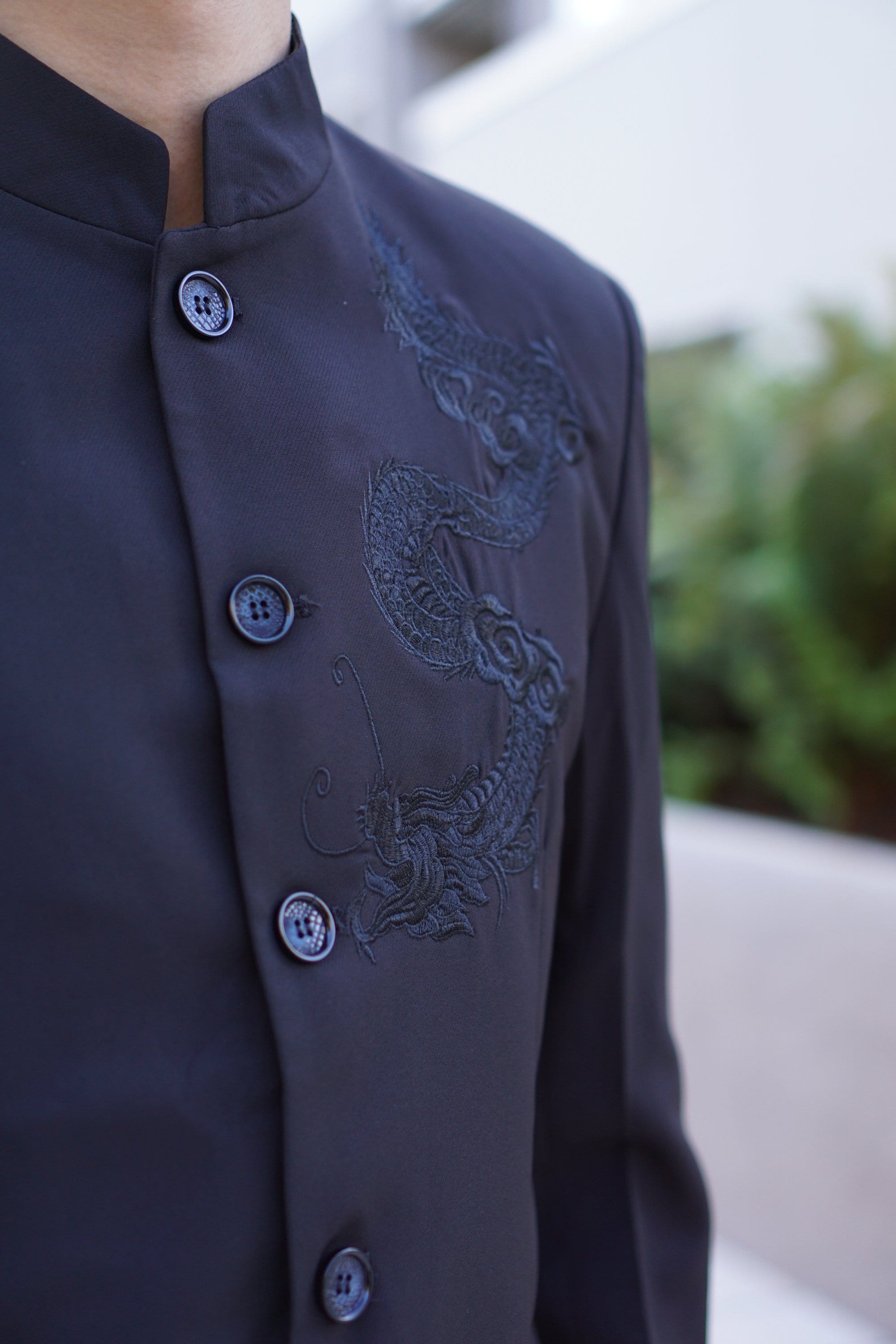 modern chinese dress shirt Reimagined in colour and precision: The Red Line Flower Cheongsam Shirt and Blue Multicolour Roses Cheongsam Long Shirt translate classic references into modern form bold yet composed, created for Lunar New