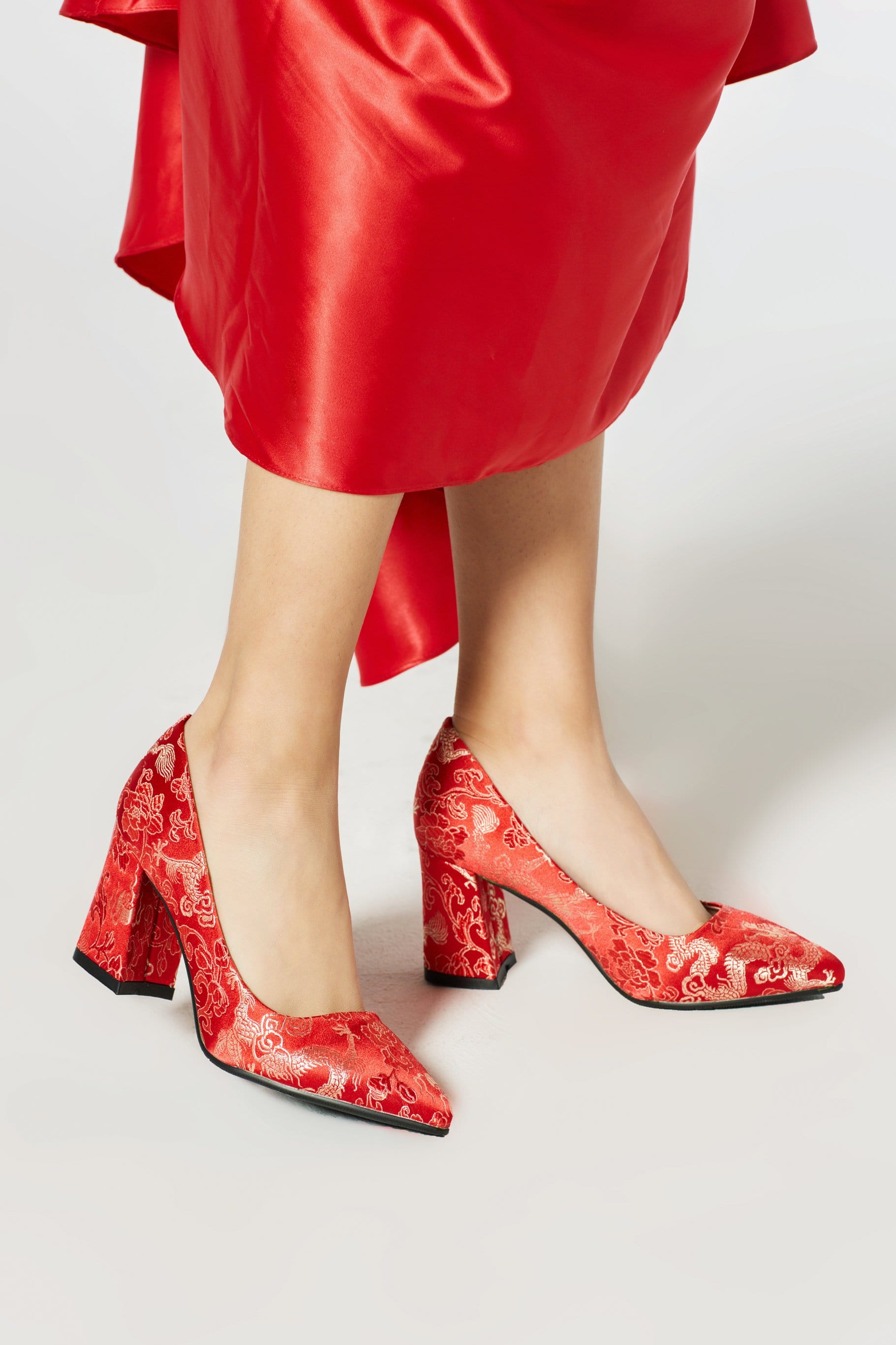 Hogl Patent Red Mid Heel Court Shoes - Cassielle Shoe & Clothing Boutique