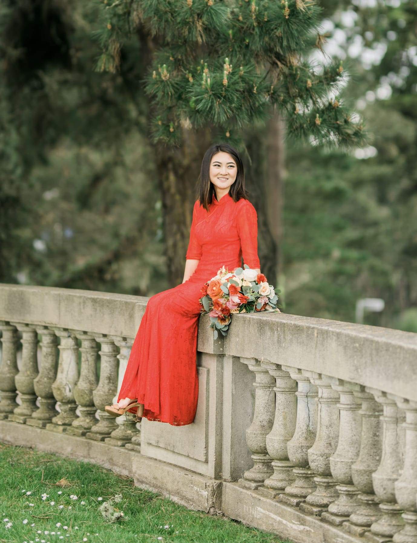 east meets dress Amal Bespoke Dress | Modern Lace Wedding Cheongsam