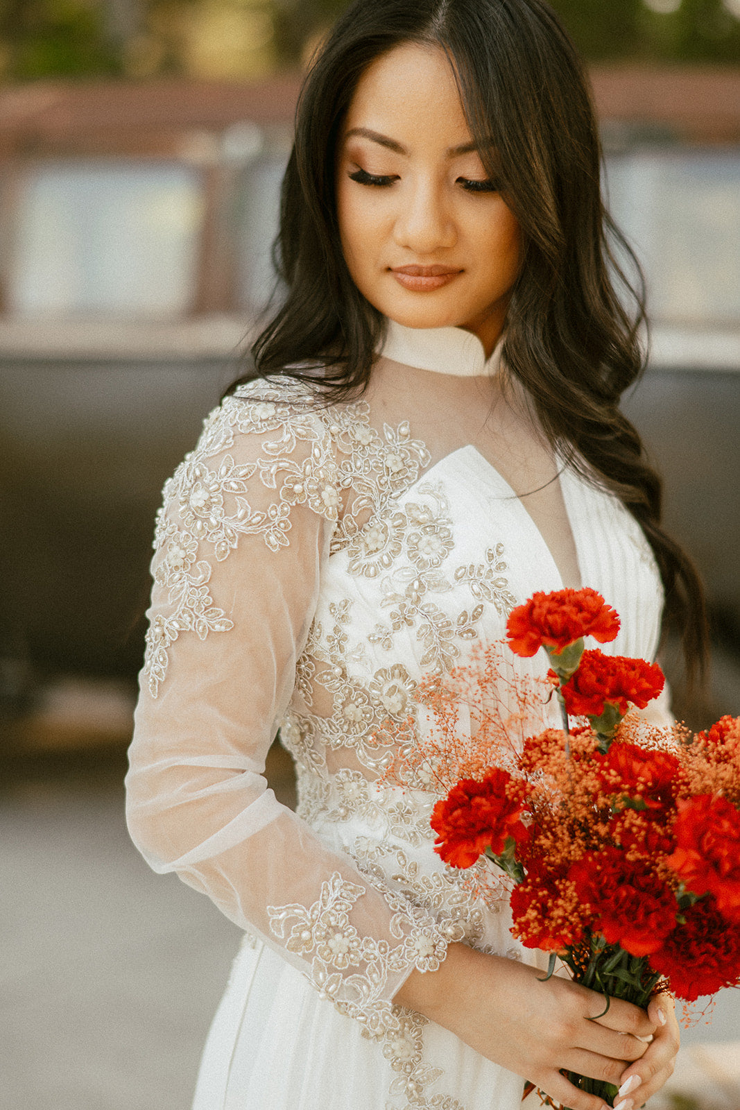 Lana Bespoke Dress  White Vietnamese Wedding Ao Dai – East Meets Dress