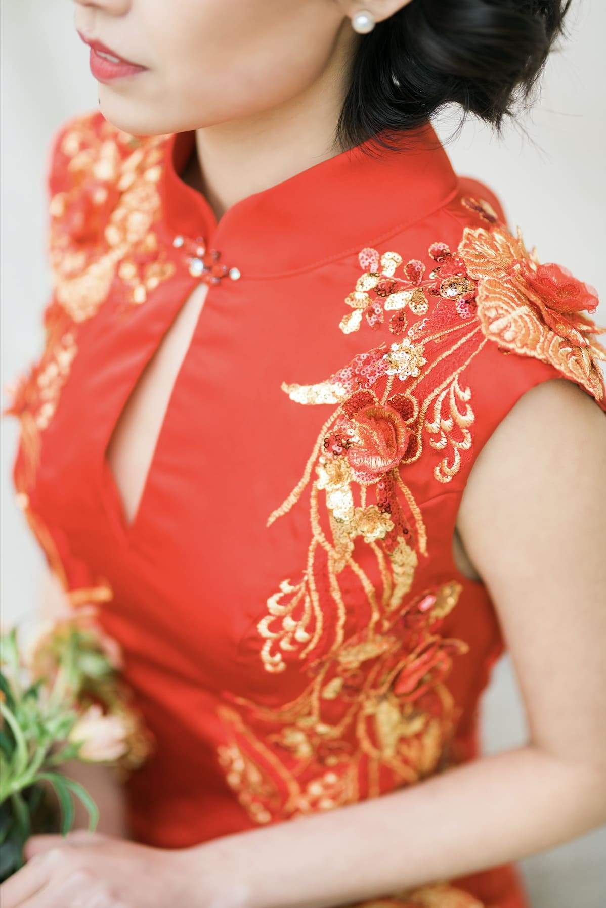 Maxine Bespoke Dress | Modern Red & Gold Chinese Wedding Dress | East Meets Dress Maxine Bespoke Dress | Modern Red & Gold Chinese Wedding Dress | East Meets Dress