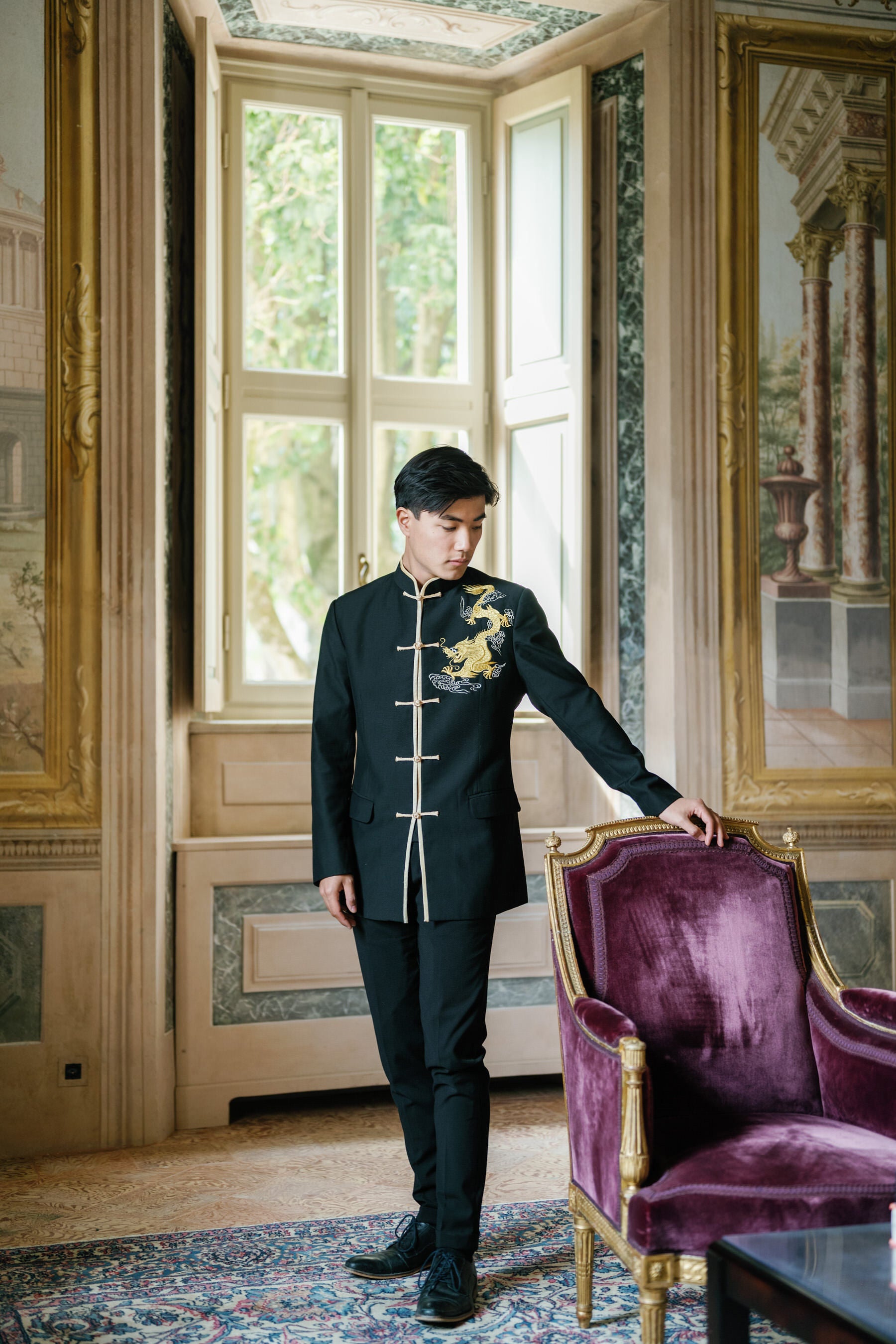 Ming Jacket | Black Mandarin Collar Suit Jacket Ming Jacket | Black Mandarin Collar Suit Jacket