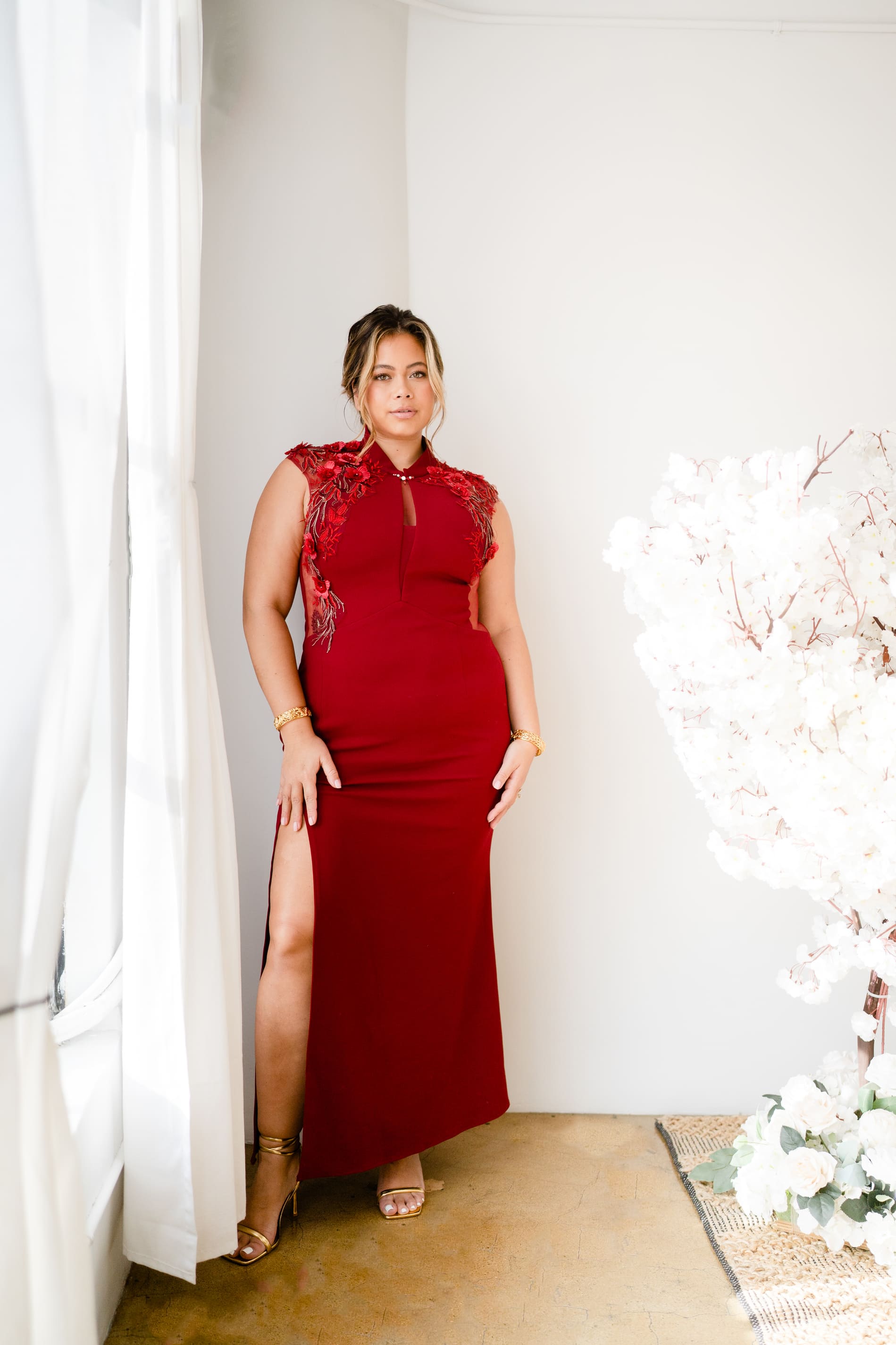 Modern Chinese Wedding Dress | Cheongsams & Qipaos | East Meets Dress - Red Marilyn Dress L Modern Chinese Wedding Dress | Cheongsams & Qipaos | East Meets Dress - Red Marilyn Dress L