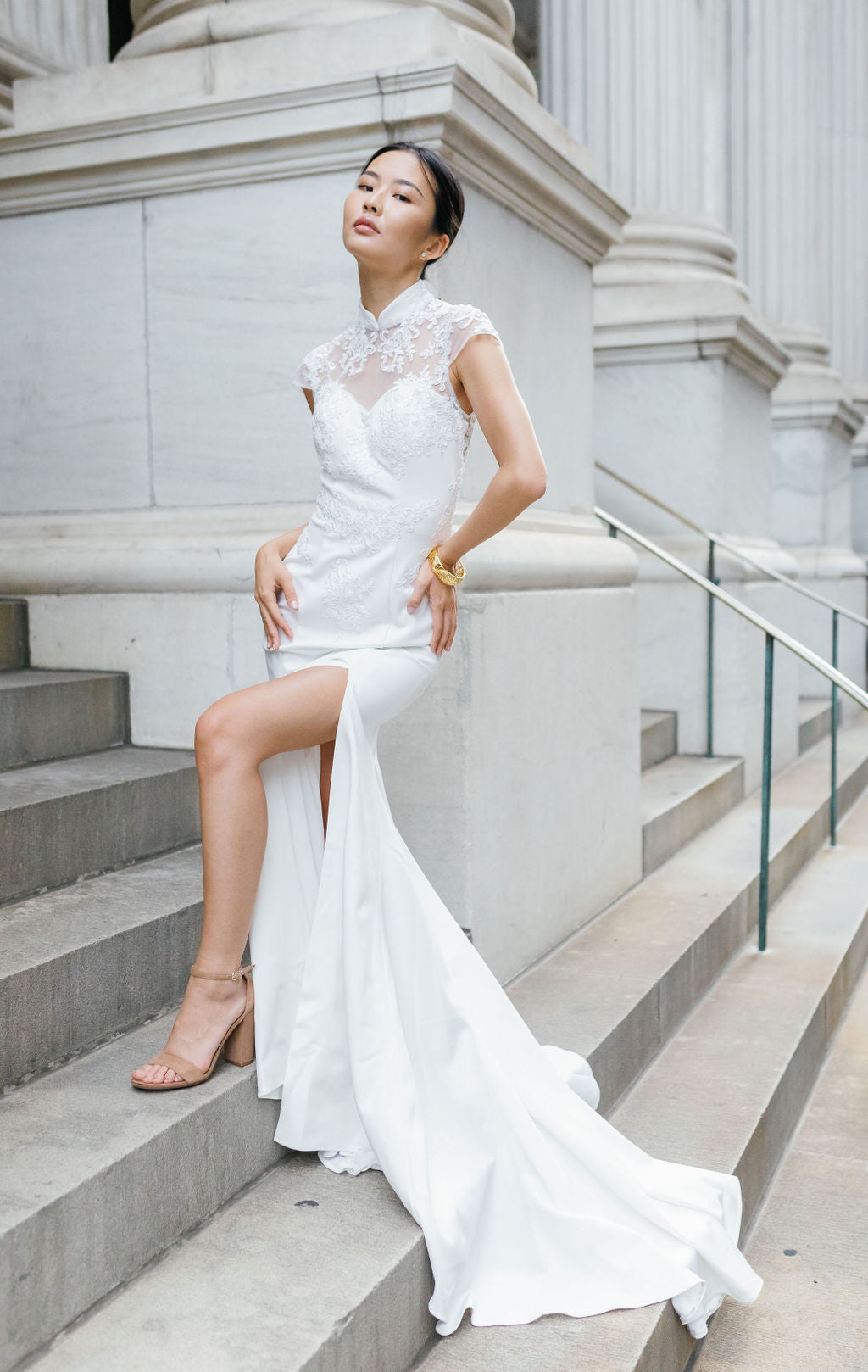 Amal Bespoke Dress | Modern Lace Wedding Cheongsam Amal Bespoke Dress | Modern Lace Wedding Cheongsam