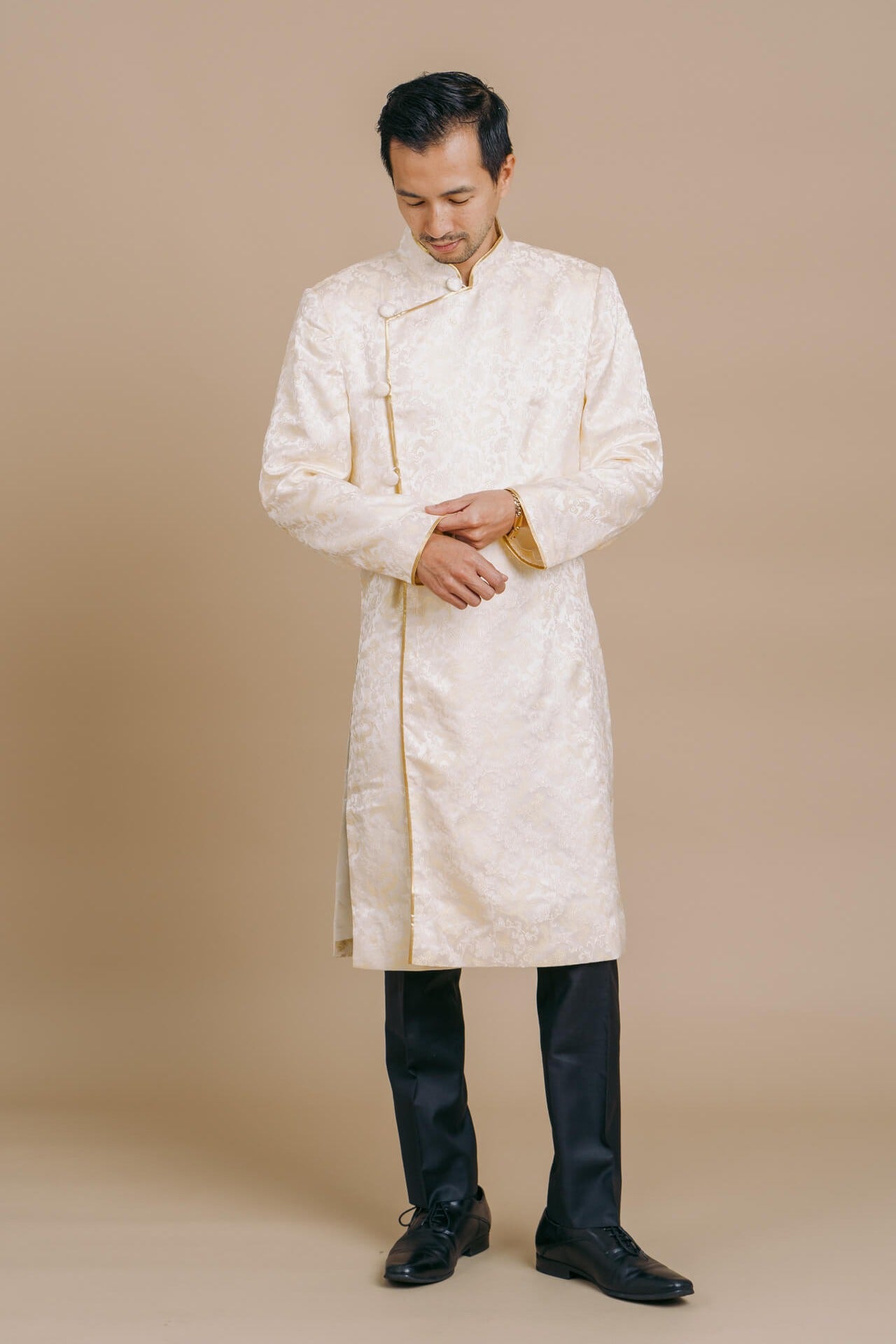 Tran Jacket | Modern Vietnamese Men's AO Dai for Groom Tran Jacket | Modern Vietnamese Men's AO Dai for Groom