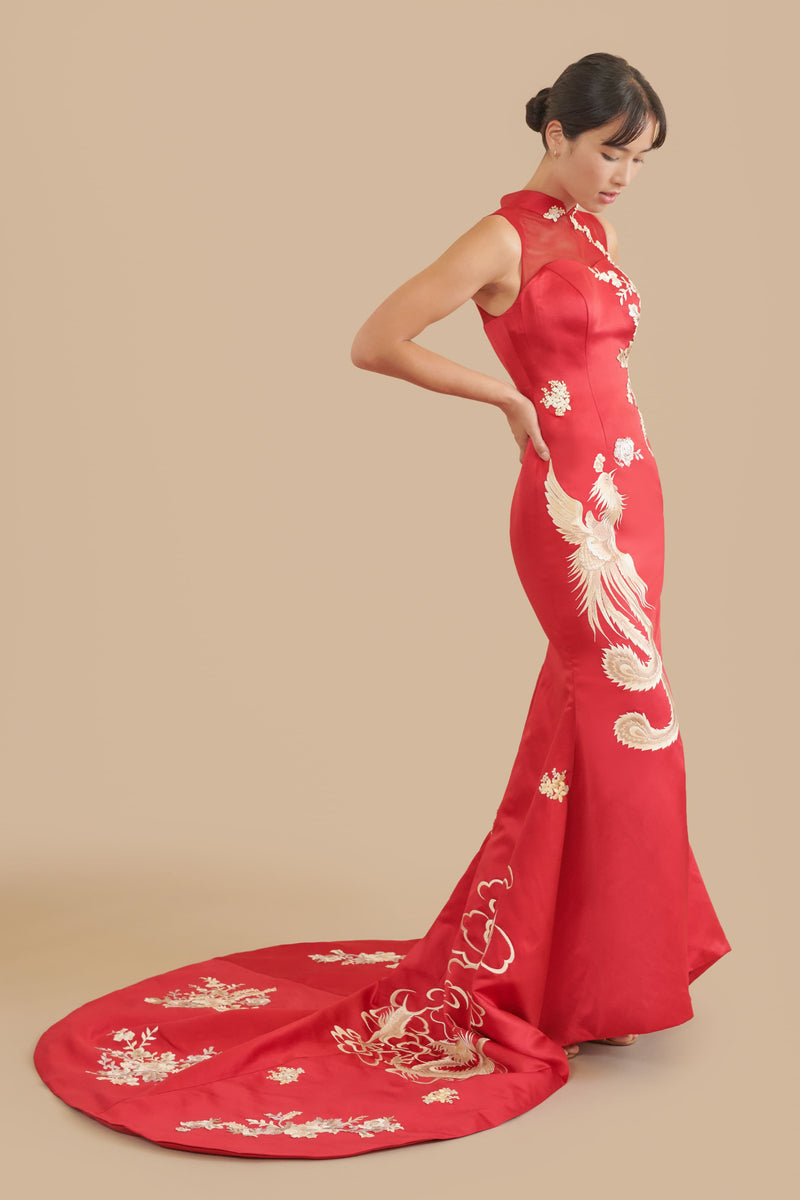 Xia Bespoke Dress Phoenix Dragon Modern Cheongsam – East Meets