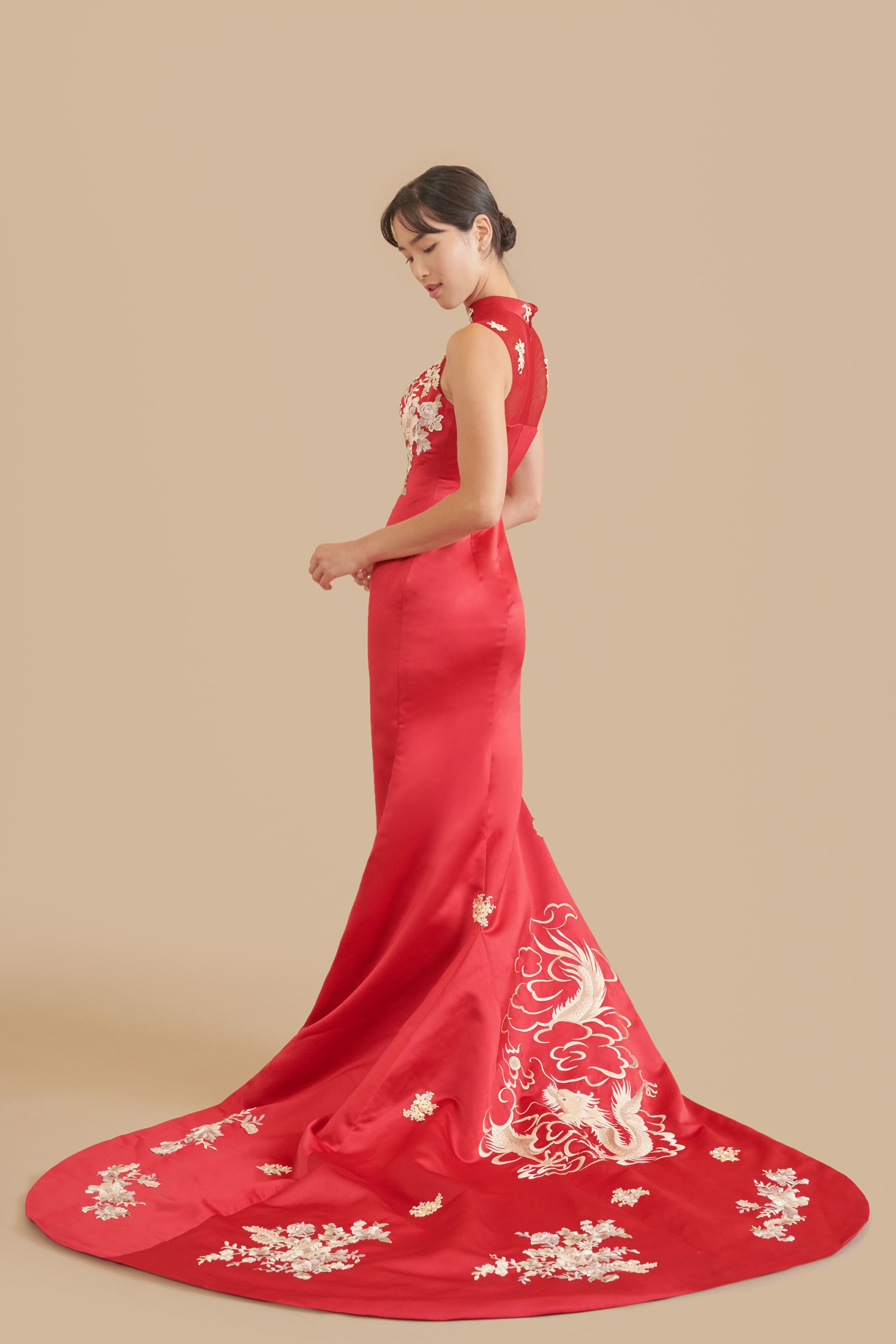 Xiuhe clothing 2023 new bridal Chinese wedding dress dragon and phoenix gown  wedding dress shawl toasting