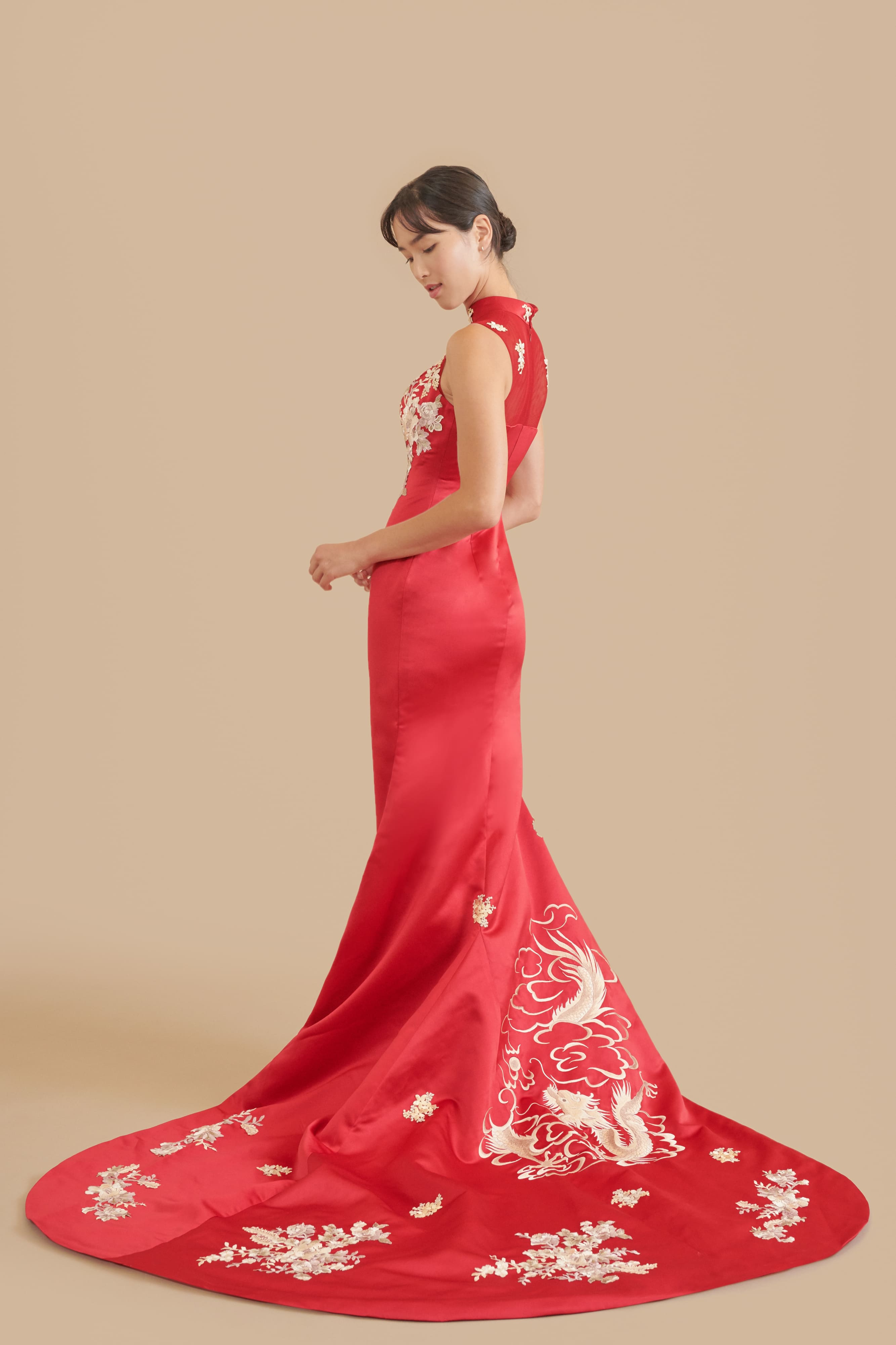 east meets dress Emma | Modern Chinese Wedding Dress Our best selling Marilyn wine wedding dress combines culture and style perfectly Maxine Bespoke Dress | Modern