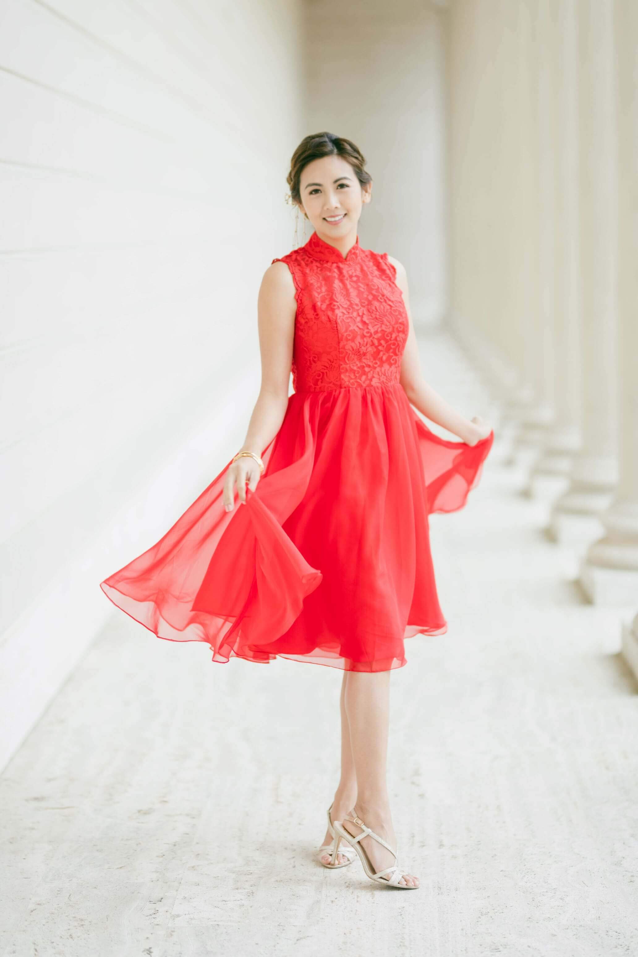 cheongsam red dress Chinese Wedding Dress