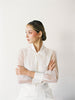 Helen Bespoke Pantsuit | Modern White Cheongsam Pantsuit