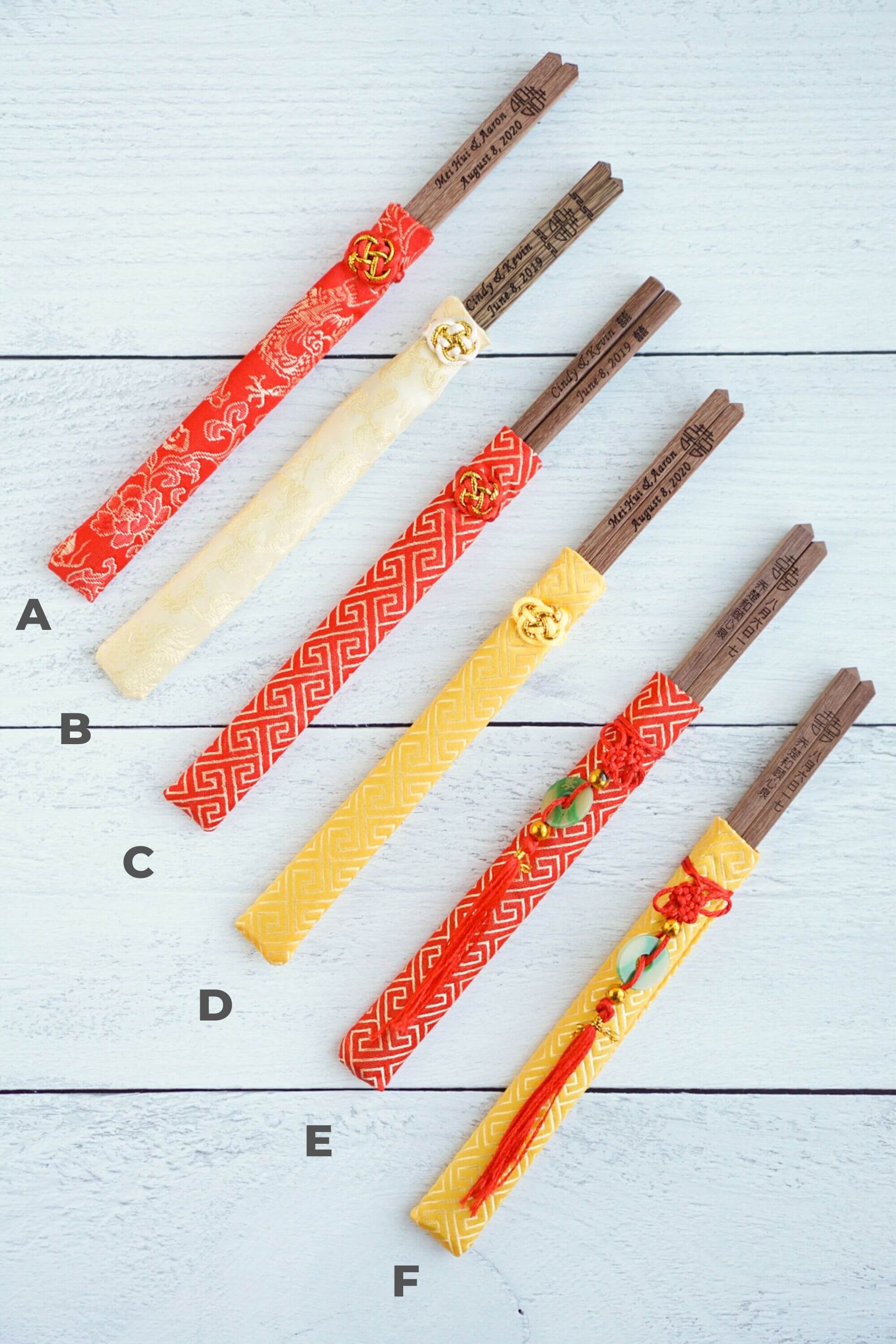 Custom Chopsticks with Silk Slip