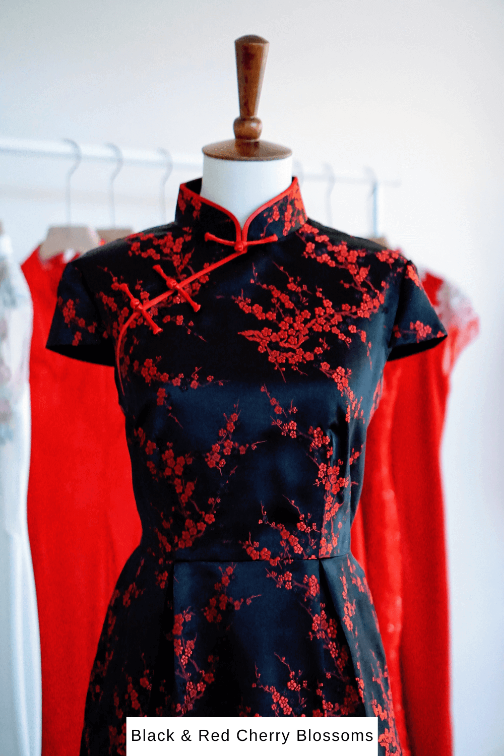 red and black chinese dress Oriental Dress Black Red Tang Qipao Evening Dresses Vintage Cheongsam Traditional Chinese Style New Year Sexy Cheongsams Dress