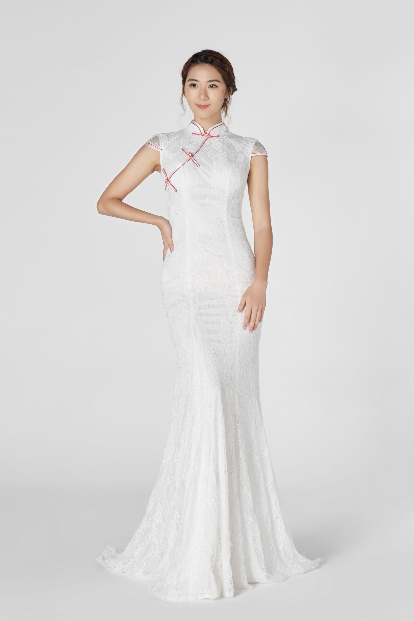 White Emma Bespoke Dress | Modern Chinese Wedding Dress | East Meets Dress White Emma Bespoke Dress | Modern Chinese Wedding Dress | East Meets Dress