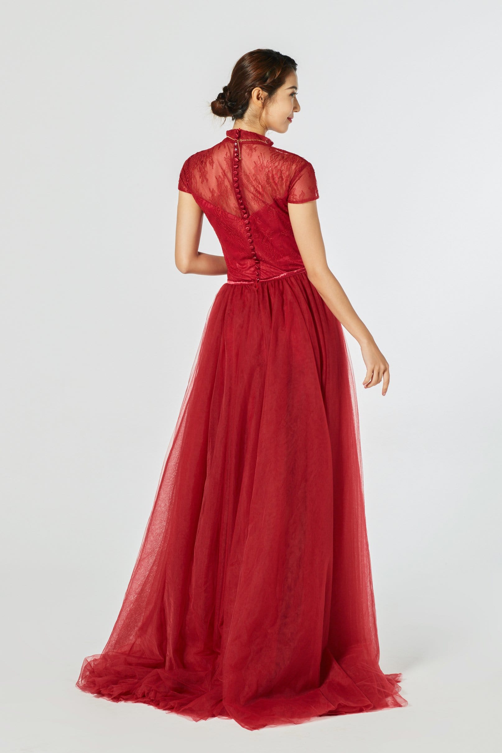 east meets dress Astrid Bespoke Dress | Modern Lace Wedding Cheongsam